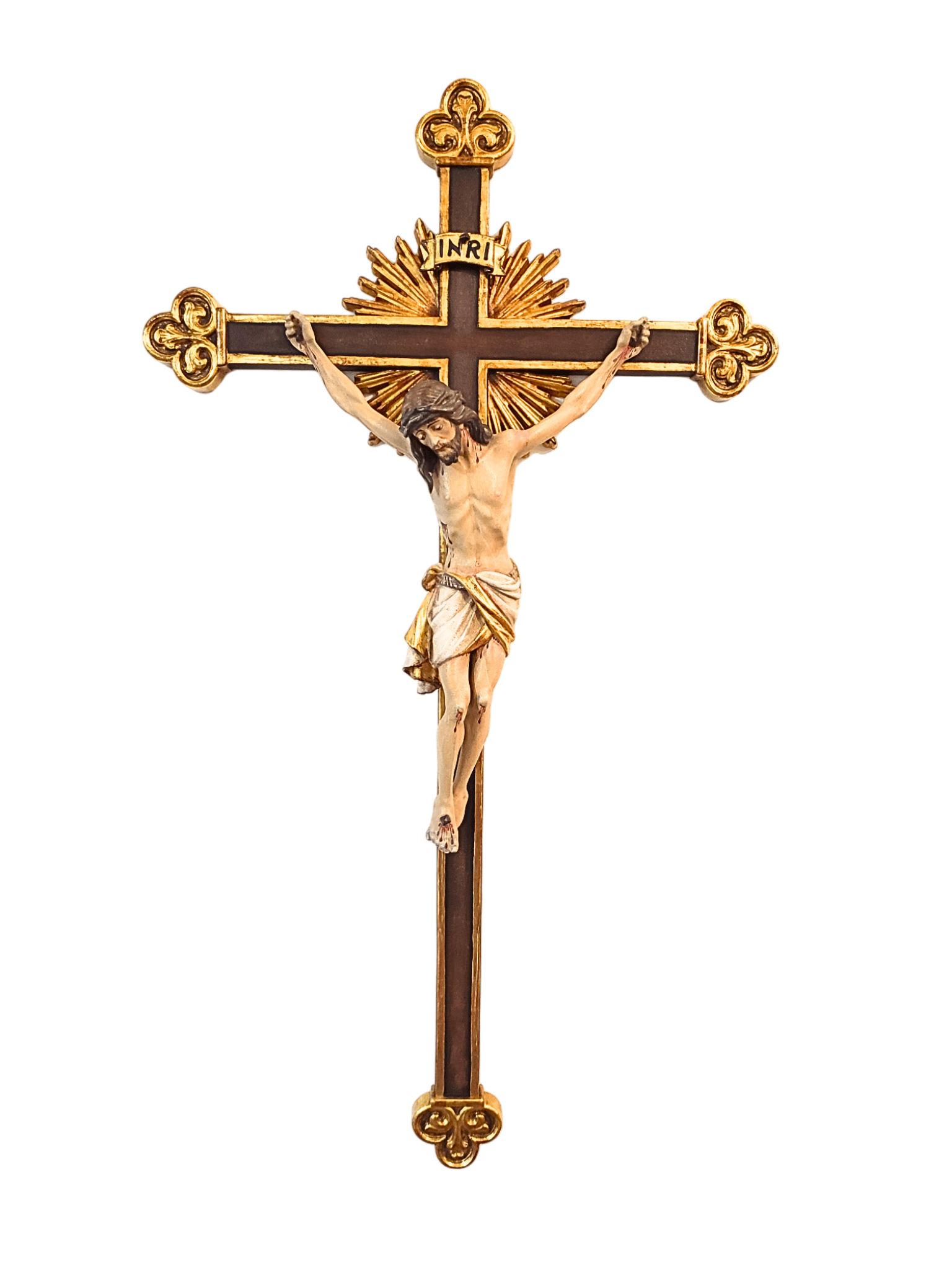 Cruz barroca de Cristo Siena com Raios 98x40cm-TerraCotta Arte Sacra