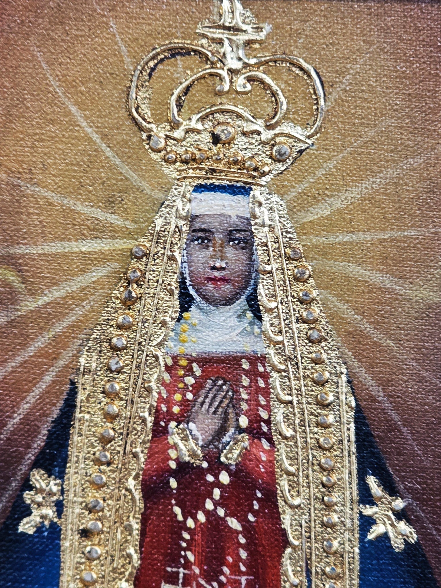 Cusquenho Nossa Senhora Aparecida 24 x 19 cm-TerraCotta Arte Sacra
