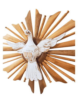 Divino Espírito Santo Resplendor Oval Natural 60 x 42cm-TerraCotta Arte Sacra