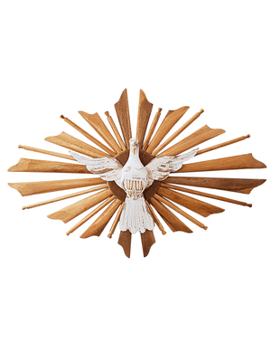 Divino Espírito Santo Resplendor Oval Natural 60 x 42cm-TerraCotta Arte Sacra