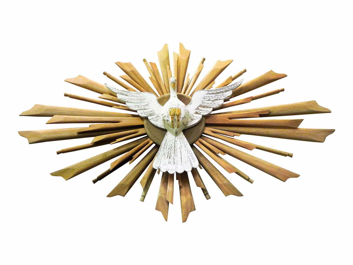 Divino Espírito Santo em Madeira Natural com Resplendor 1,20 cm-TerraCotta Arte Sacra