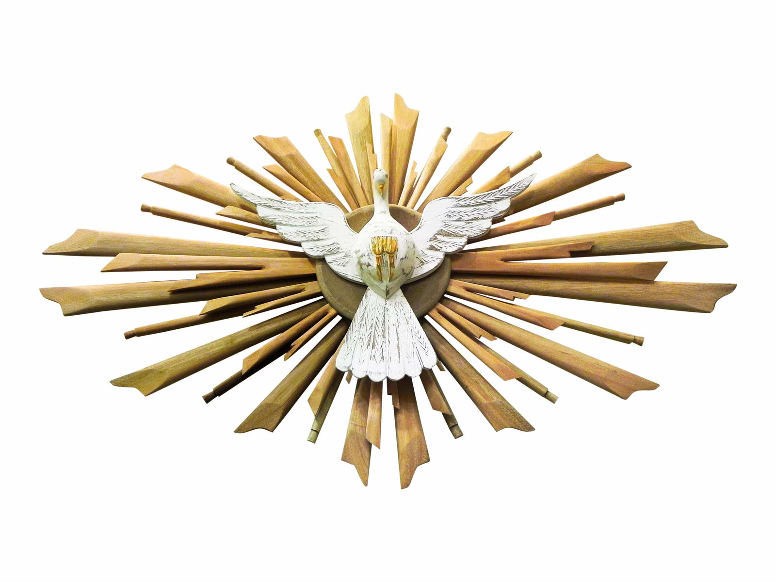 Divino Espírito Santo em Madeira Natural com Resplendor 1,20 cm-TerraCotta Arte Sacra