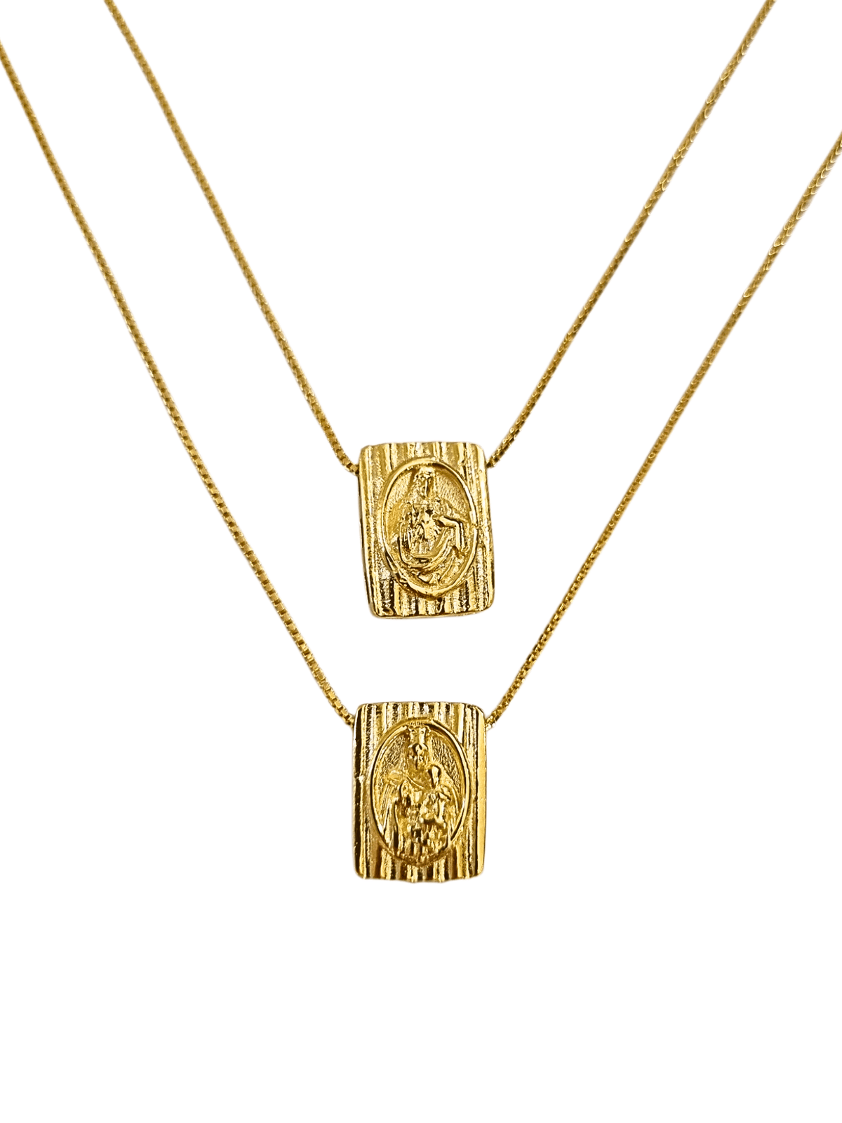 Escapulário Móvel Dupla Face em Prata de Lei 925 e Banho de Ouro 18 K-TerraCotta Arte Sacra