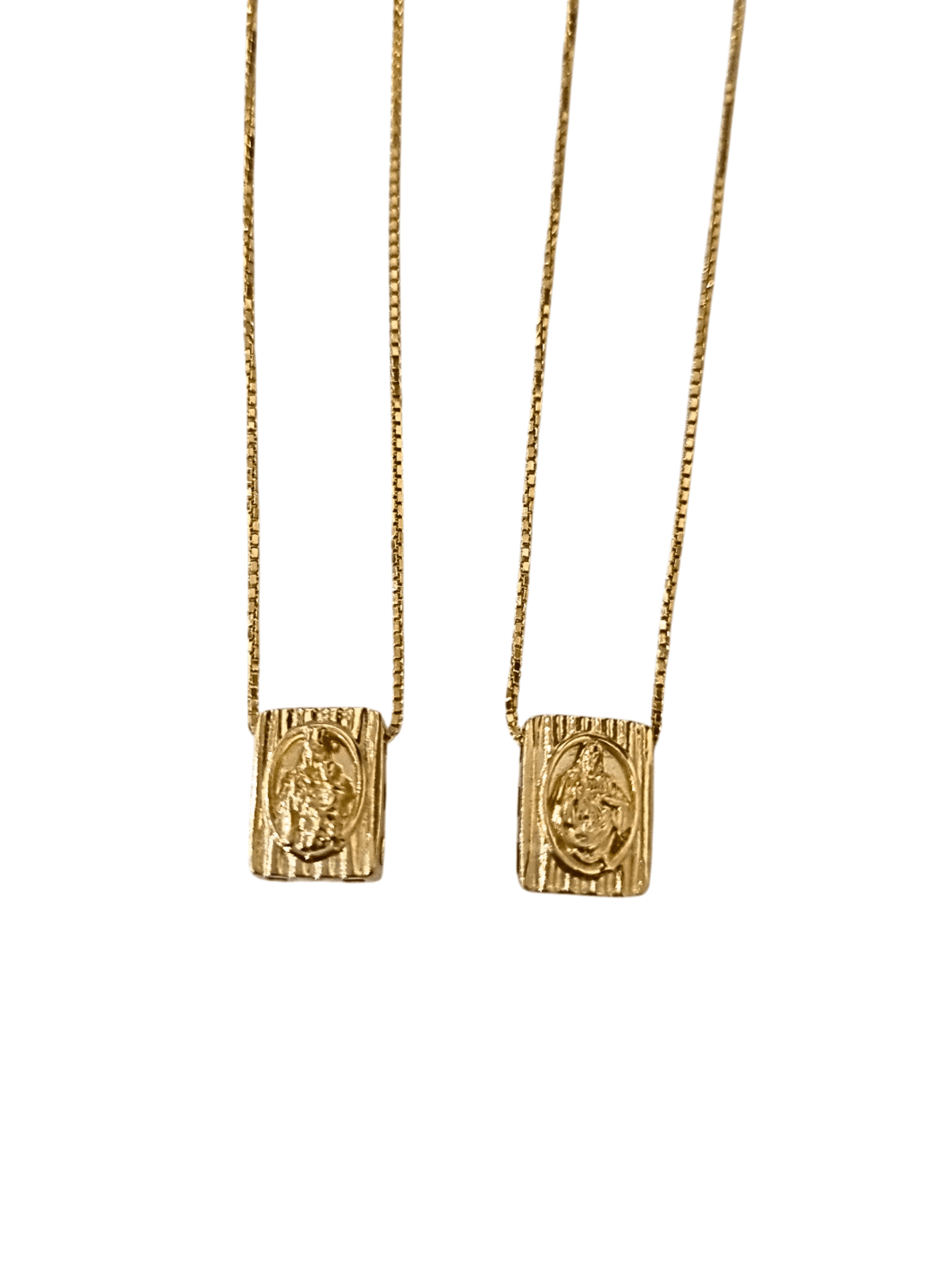 Escapulário Sagrado Coração e Nossa Senhora do Carmo em Prata de Lei 925 e Banho de Ouro 18 K-TerraCotta Arte Sacra