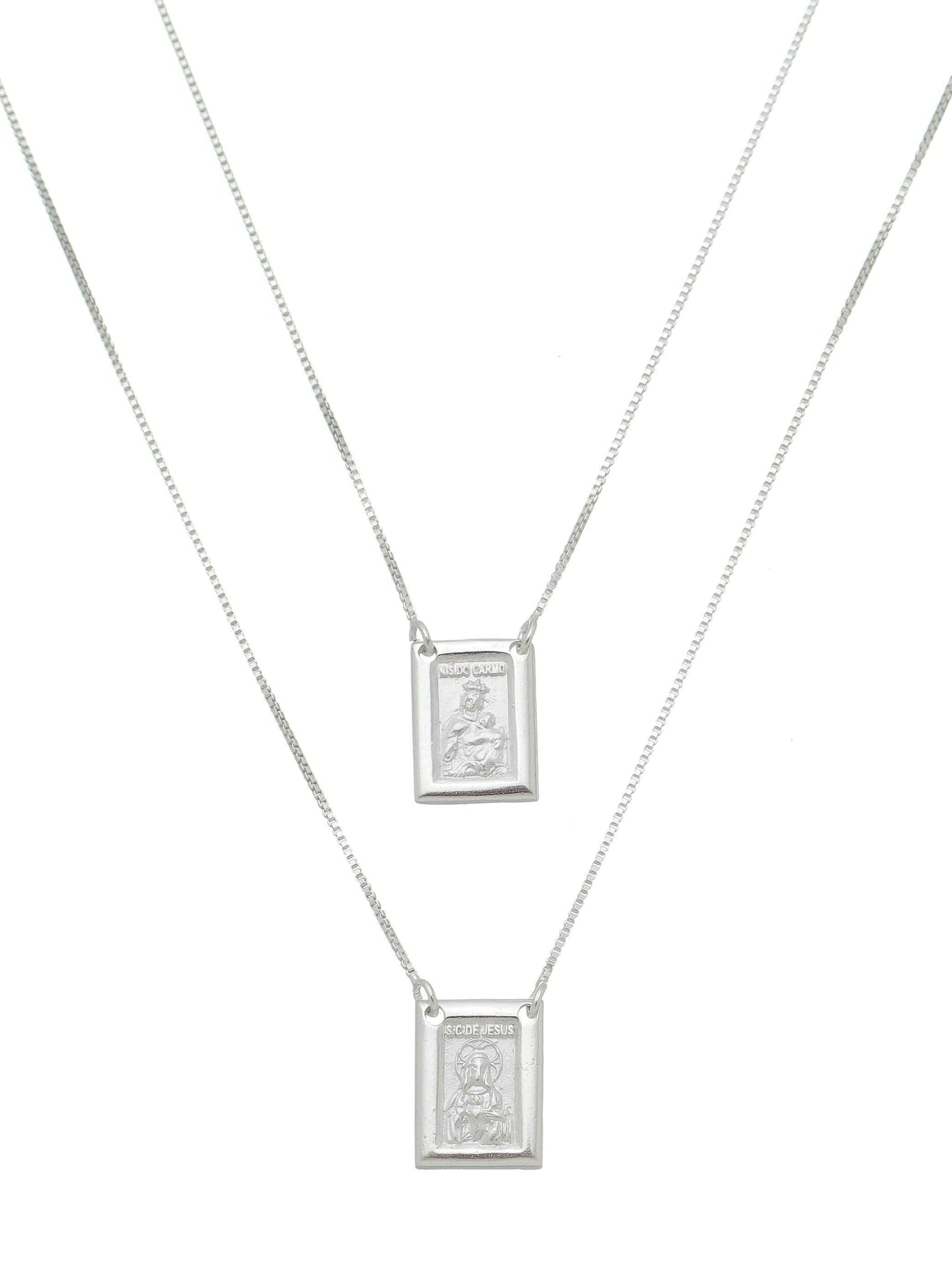 Escapulário de Prata 925 com Oração-TerraCotta Arte Sacra