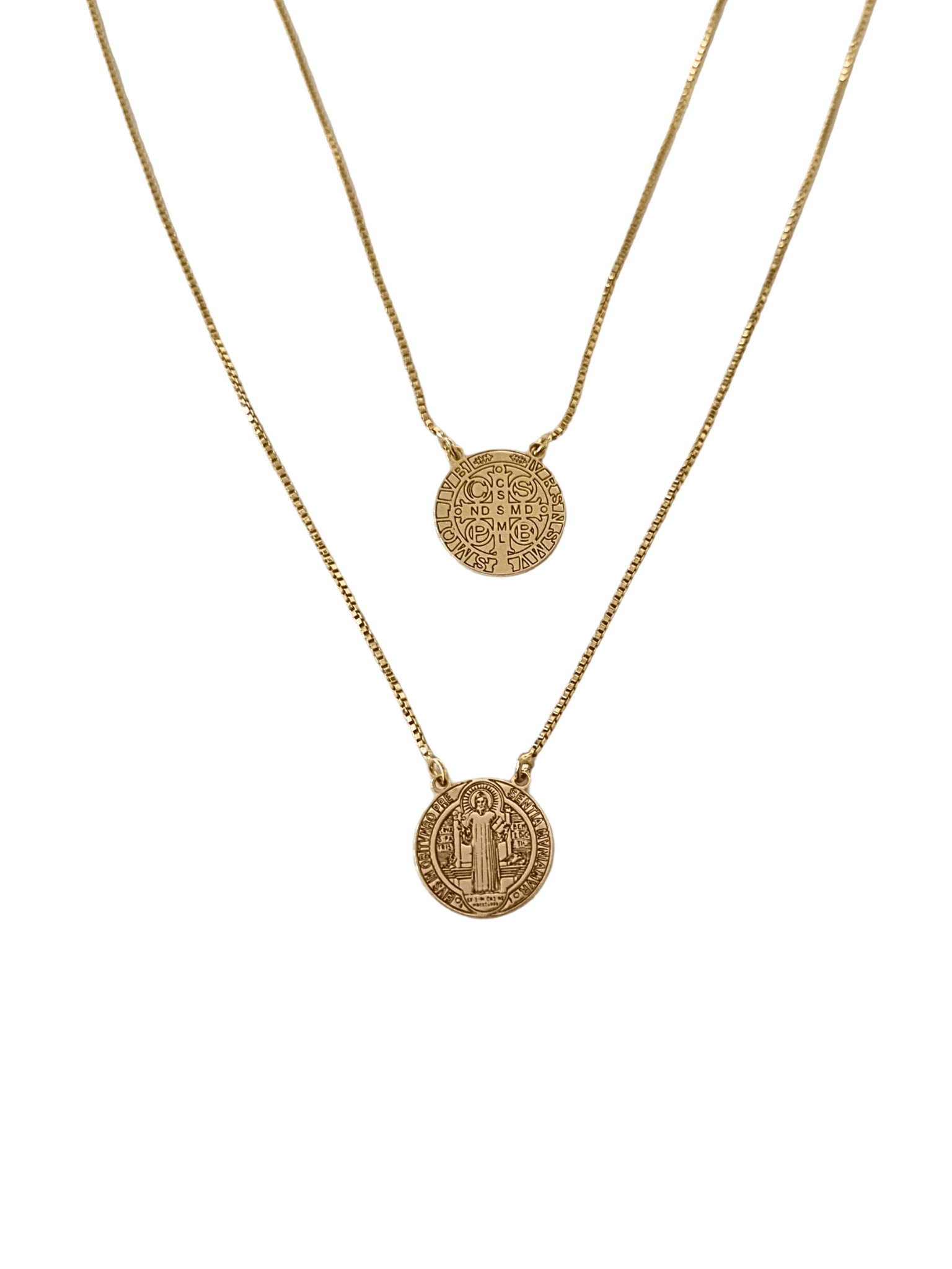 Escapulário de São Bento de Prata de Lei 925 e Banho de Ouro 18 K-TerraCotta Arte Sacra