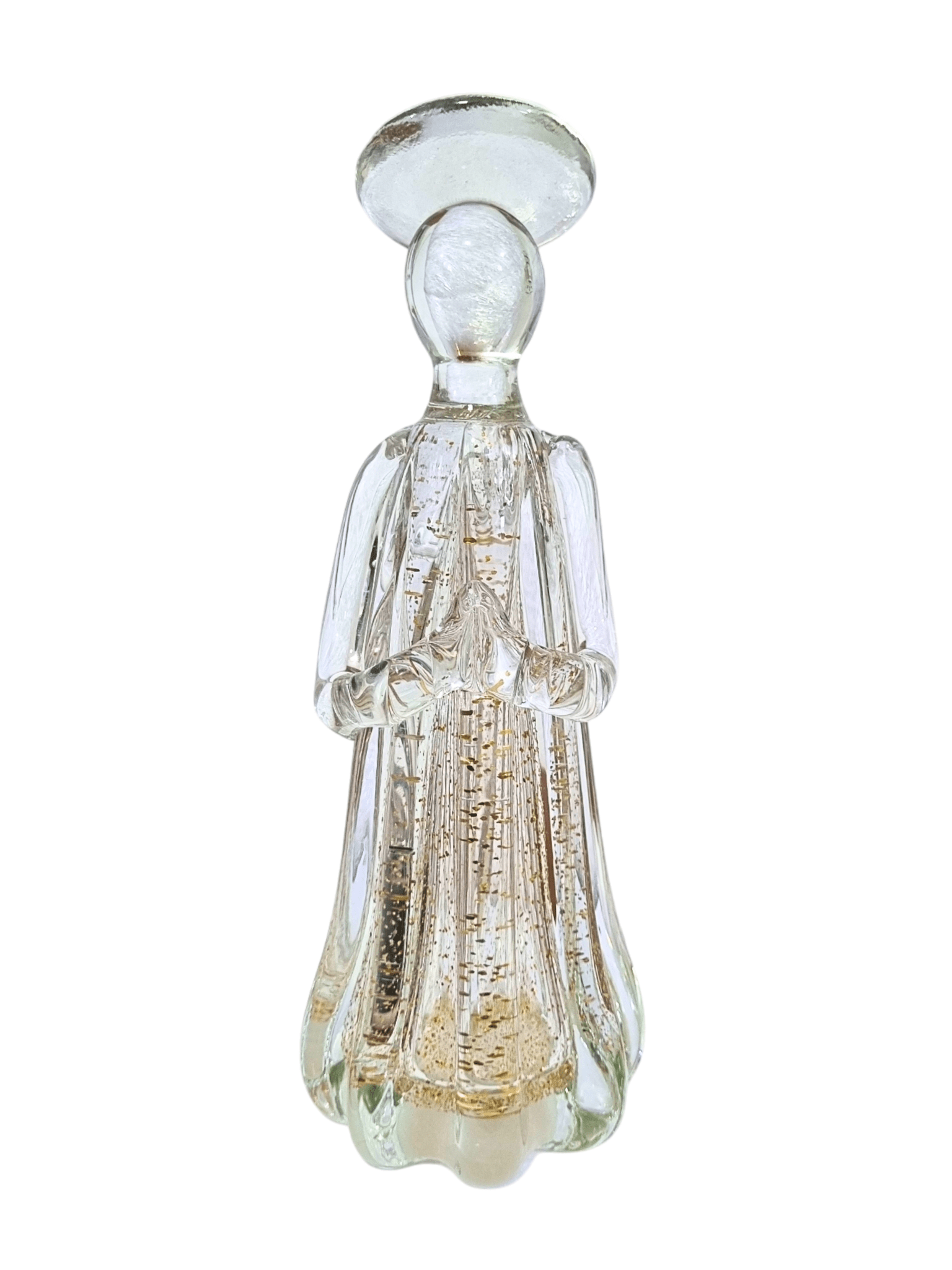 Escultura Anjo da Guarda em Cristal de Murano 27cm-TerraCotta Arte Sacra