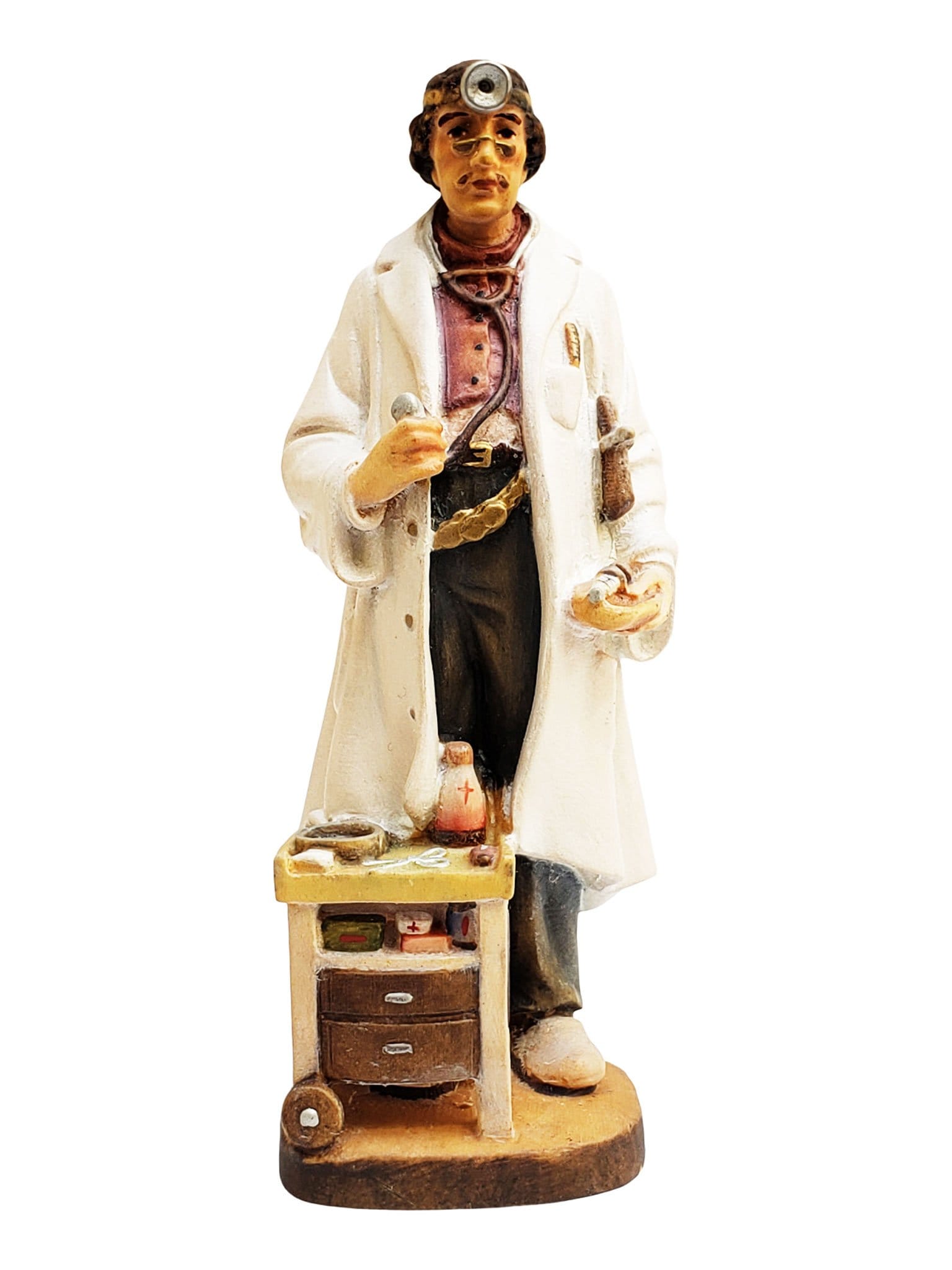 Escultura de São José Moscati Madeira Italiana 15 cm-TerraCotta Arte Sacra