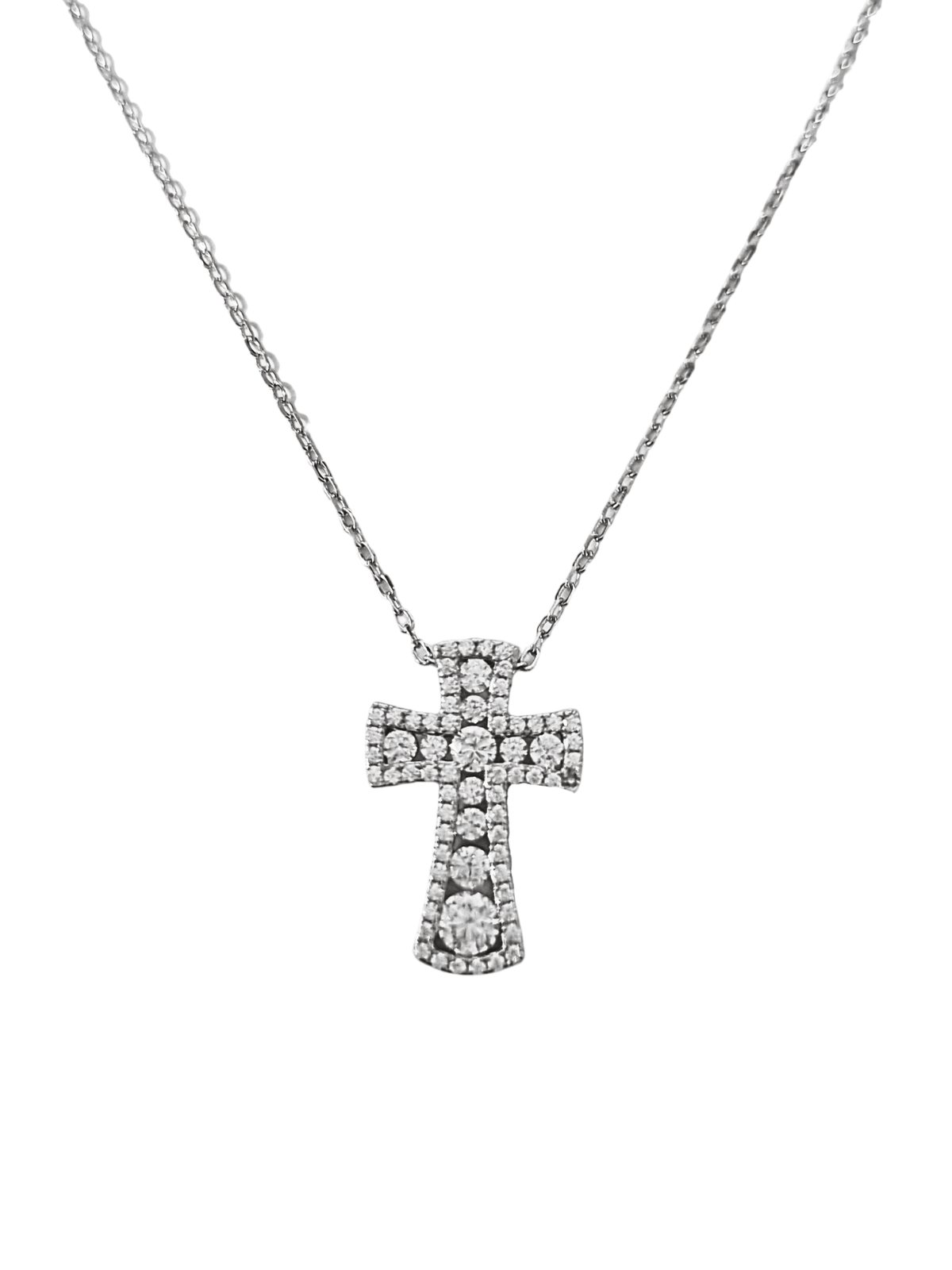 Gargantilha Cruz Cravejada de Zircônia em Prata de Lei 925-TerraCotta Arte Sacra