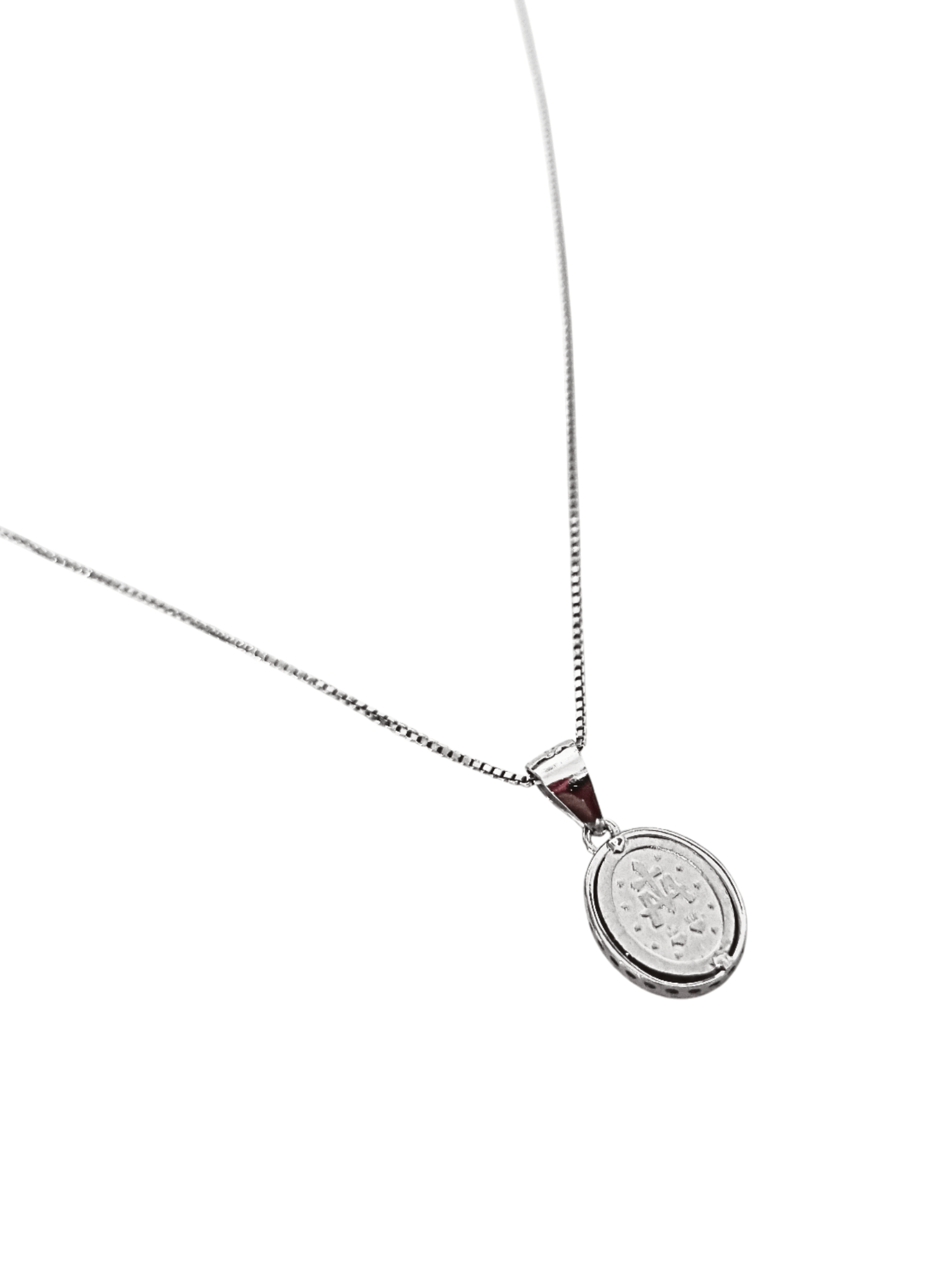 Gargantilha Medalha Milagrosa com Borda Cravejada de Zircônia em Prata de Lei 925-TerraCotta Arte Sacra