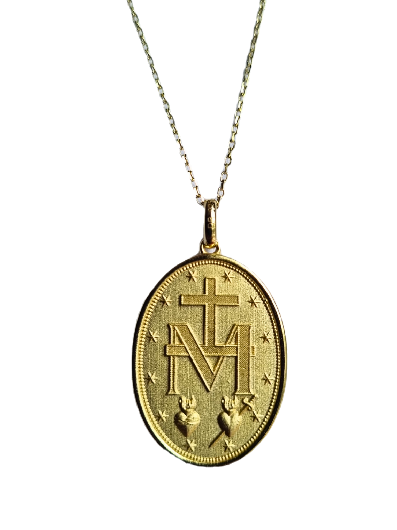 Gargantilha Medalhão Nossa Senhora das Graças em Prata de Lei 925 e Banho de Ouro 18K-TerraCotta Arte Sacra