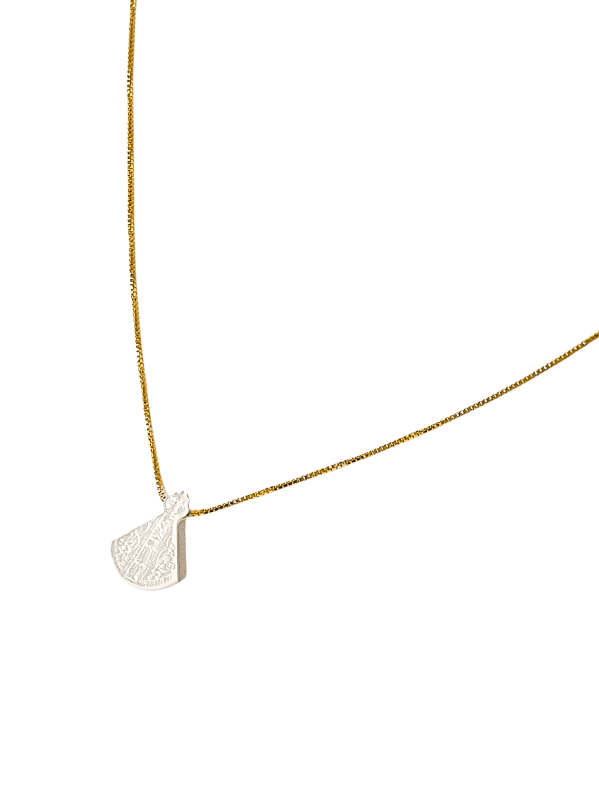 Gargantilha Nossa Senhora Aparecida de Madrepérola em Prata de Lei 925 e Banho de Ouro 18 K-TerraCotta Arte Sacra