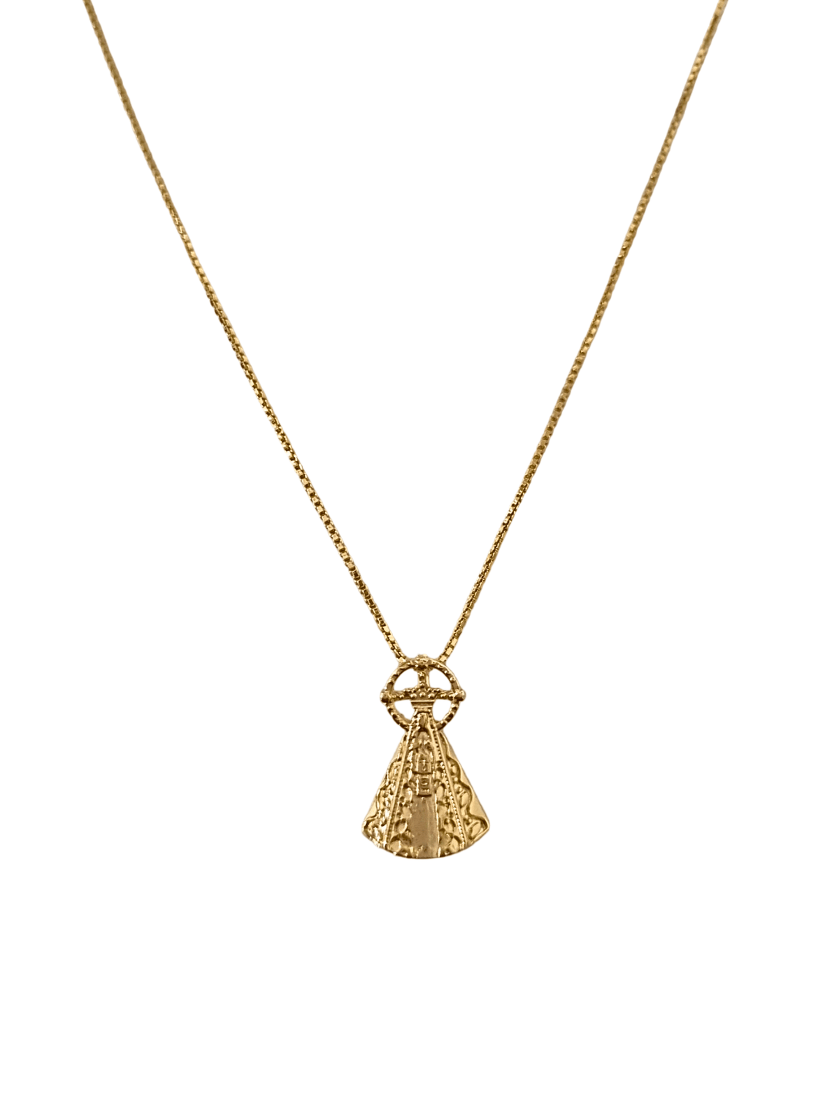 Gargantilha Nossa Senhora Aparecida em Prata de Lei 925 e Banho de Ouro 18 K-TerraCotta Arte Sacra