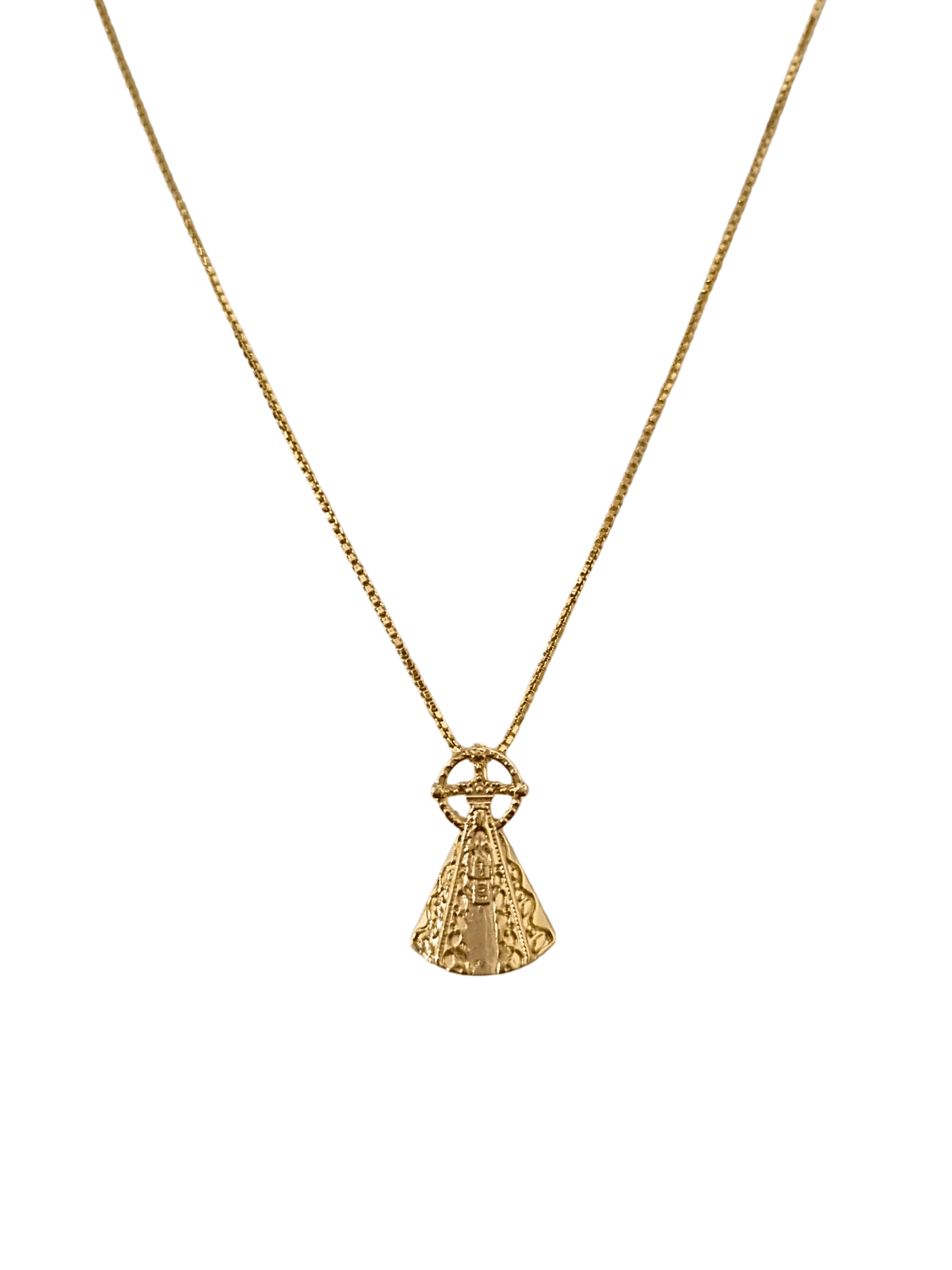 Gargantilha Nossa Senhora Aparecida em Prata de Lei 925 e Banho de Ouro 18 K-TerraCotta Arte Sacra