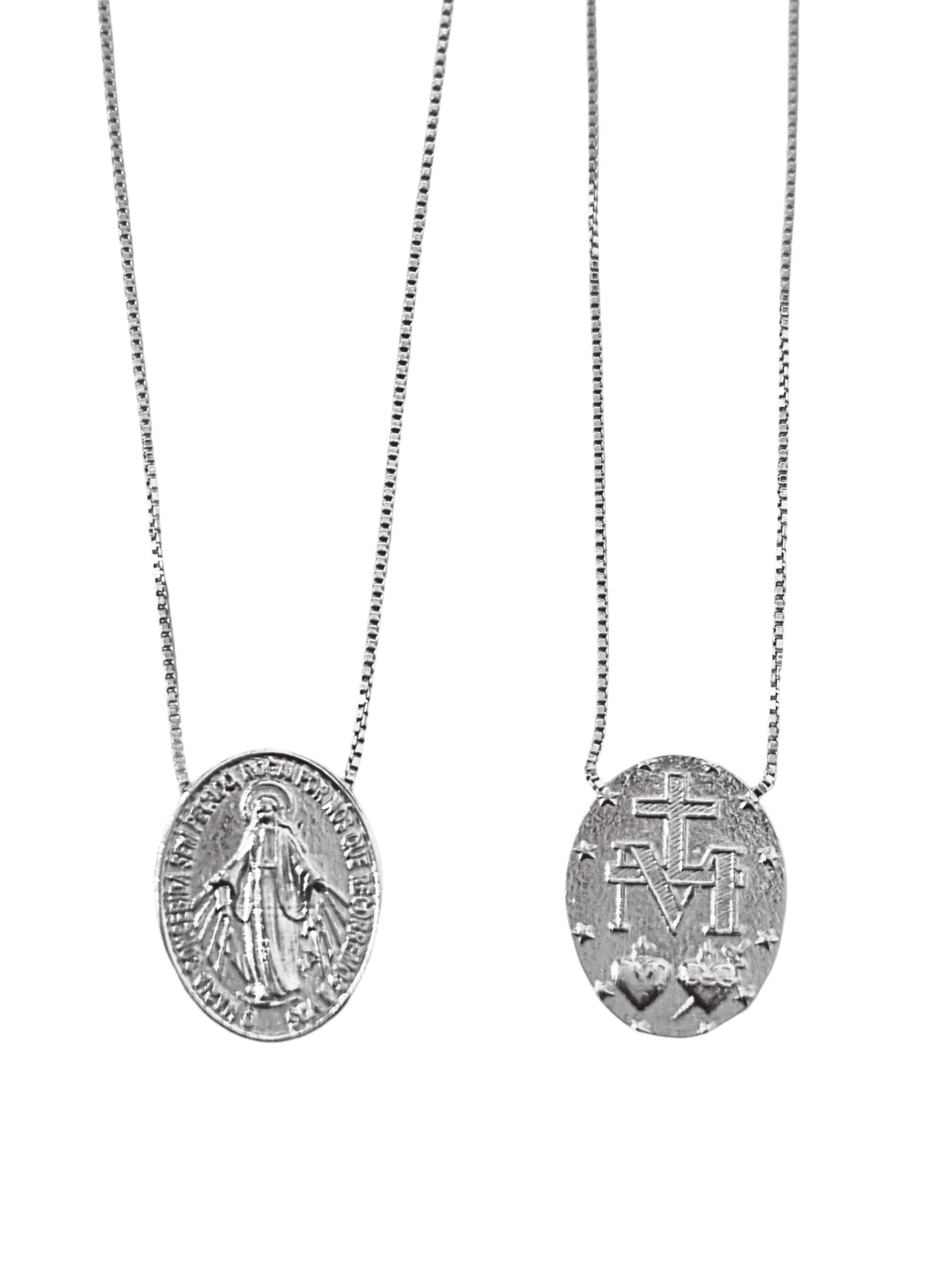 Gargantilha Nossa Senhora das Graças com Medalha Milagrosa em Prata de Lei 925 e Banho de Ródio-TerraCotta Arte Sacra