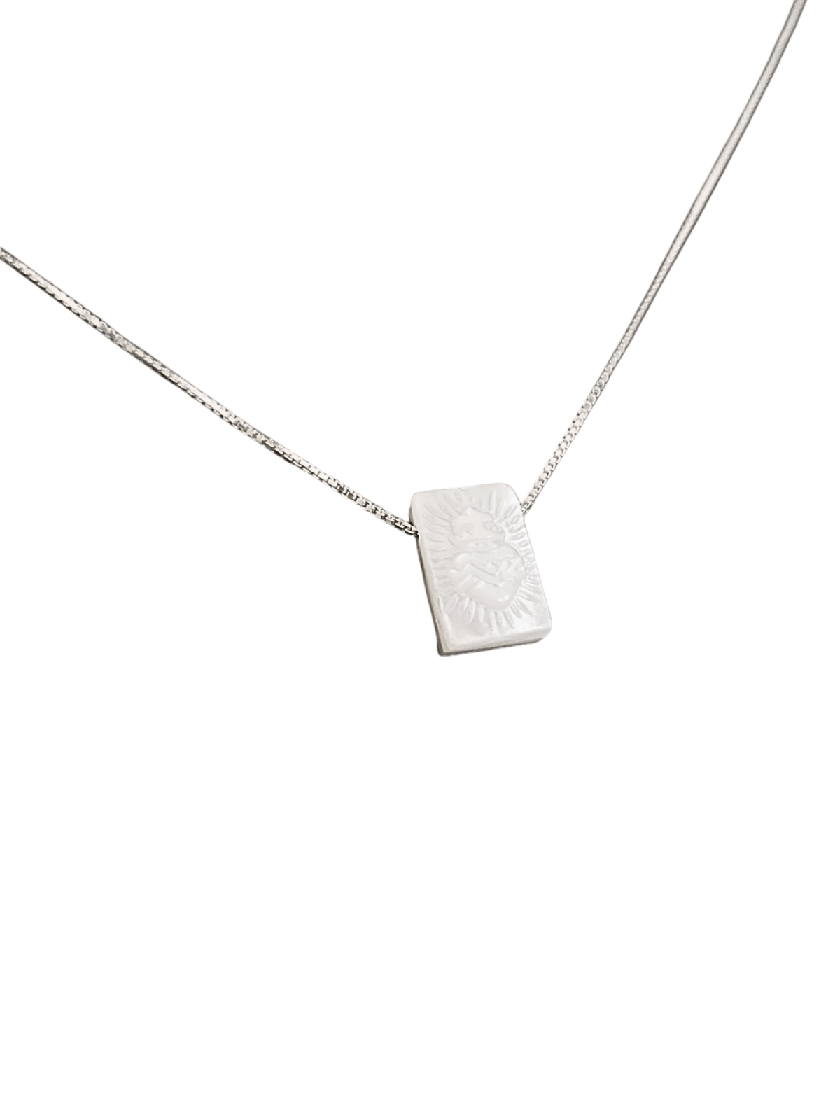 Gargantilha Sagrado Coração de Jesus na Madrepérola em Prata de Lei 925-TerraCotta Arte Sacra