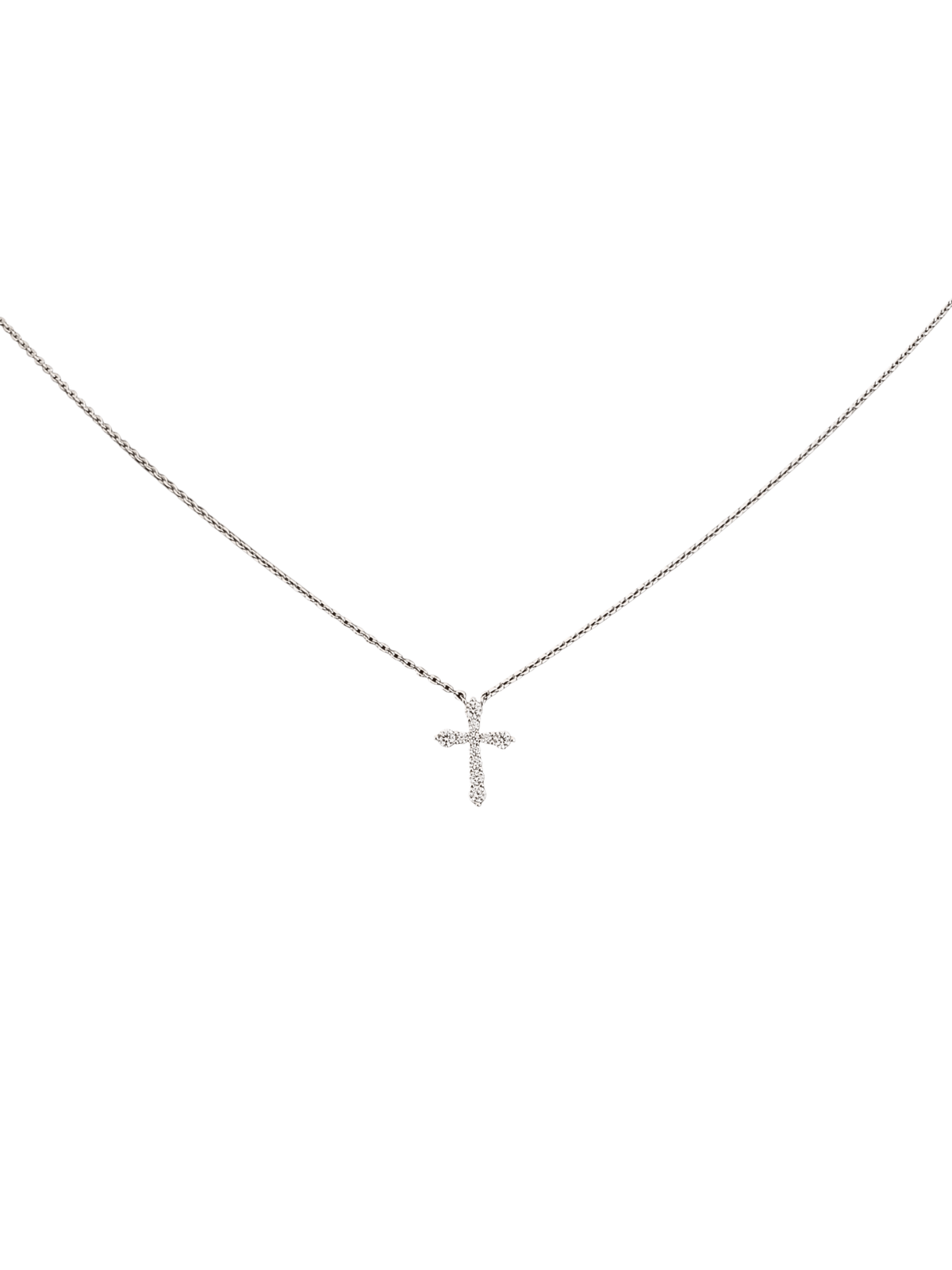 Gargantilha com Cruz Craveja de Zircônias Brancas em Prata de Lei 925-TerraCotta Arte Sacra