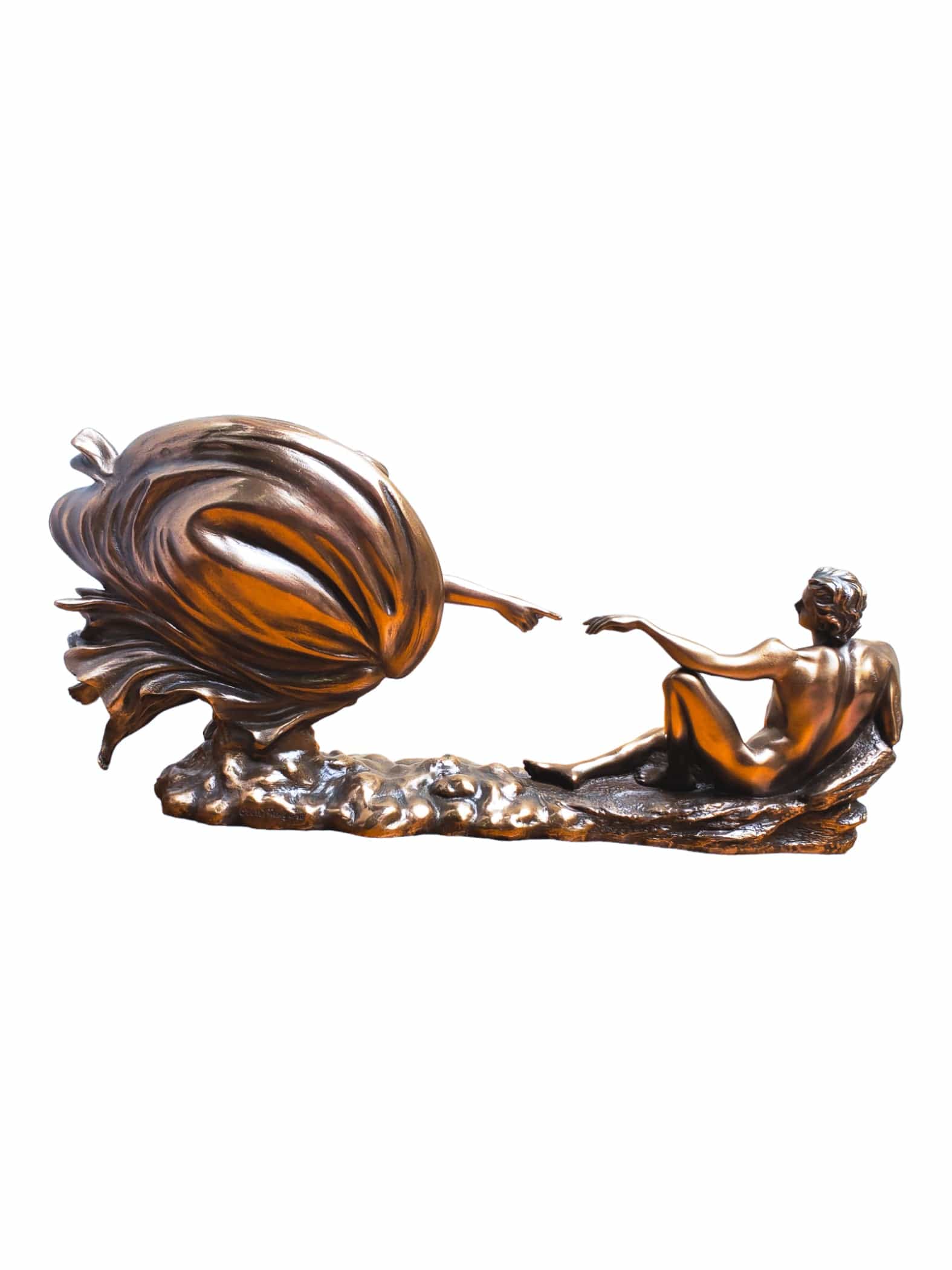 Genesis Criação de Adão em Bronze 11 x 25 cm-TerraCotta Arte Sacra