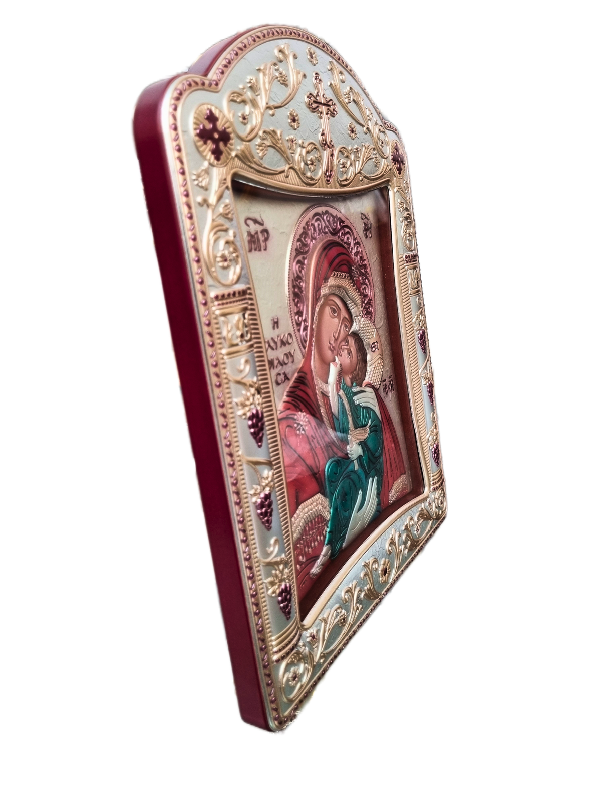 Ícone Grego Mãe da Ternura Esmaltado 30,5 x 22,7 cm-TerraCotta Arte Sacra