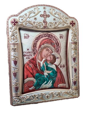 Ícone Grego Mãe da Ternura Esmaltado 30,5 x 22,7 cm-TerraCotta Arte Sacra