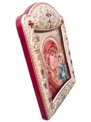 Ícone Grego Nossa Senhora de Kasan Esmaltado 11,3 x 15,2 cm-TerraCotta Arte Sacra