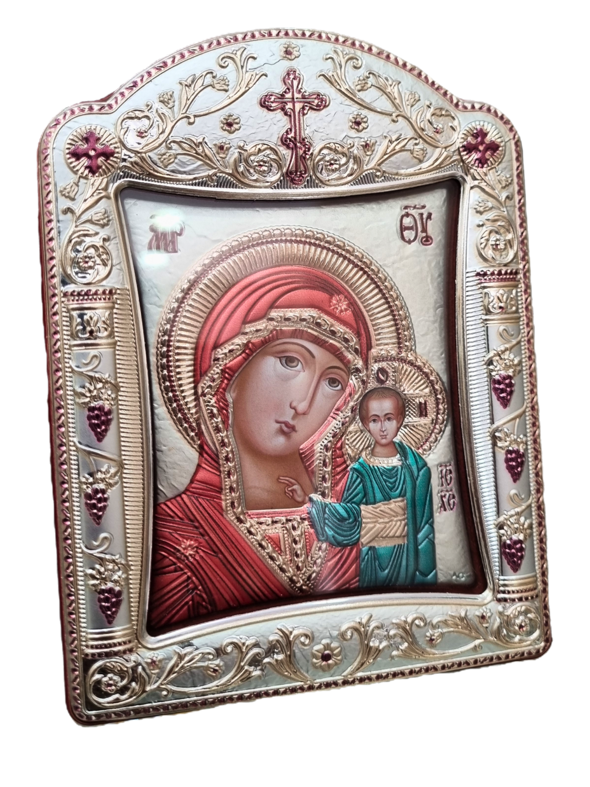 Ícone Grego Nossa Senhora de Kasan Esmaltado 11,3 x 15,2 cm-TerraCotta Arte Sacra