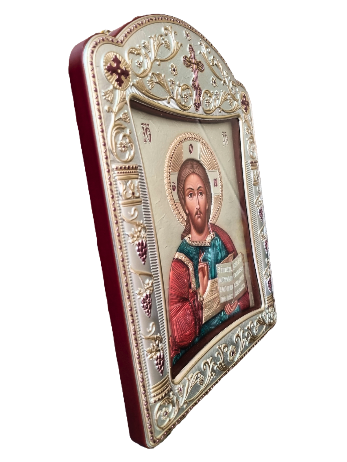 Ícone Grego Pantocrator Esmaltado 30,5 x 22,7 cm-TerraCotta Arte Sacra