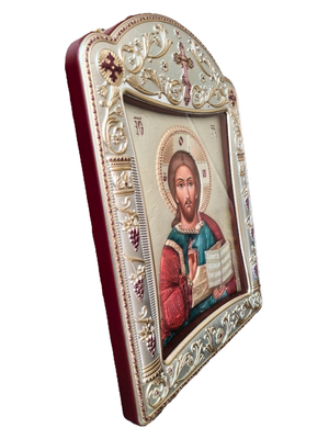 Ícone Grego Pantocrator Esmaltado 30,5 x 22,7 cm-TerraCotta Arte Sacra