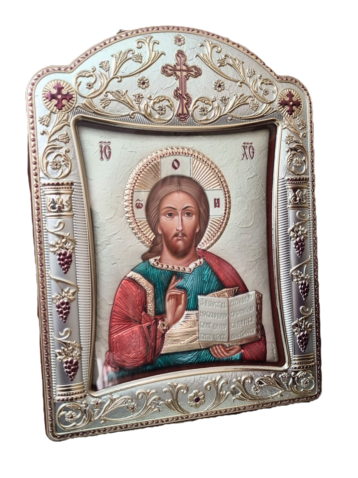 Ícone Grego Pantocrator Esmaltado 30,5 x 22,7 cm-TerraCotta Arte Sacra