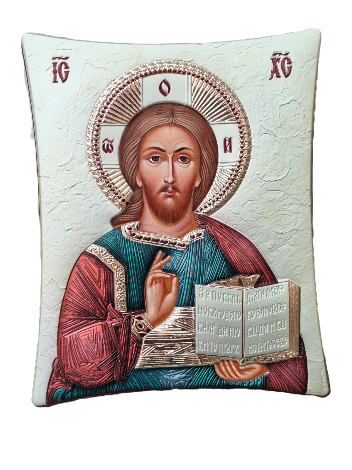 Ícone Grego Pantocrator Esmaltado-TerraCotta Arte Sacra
