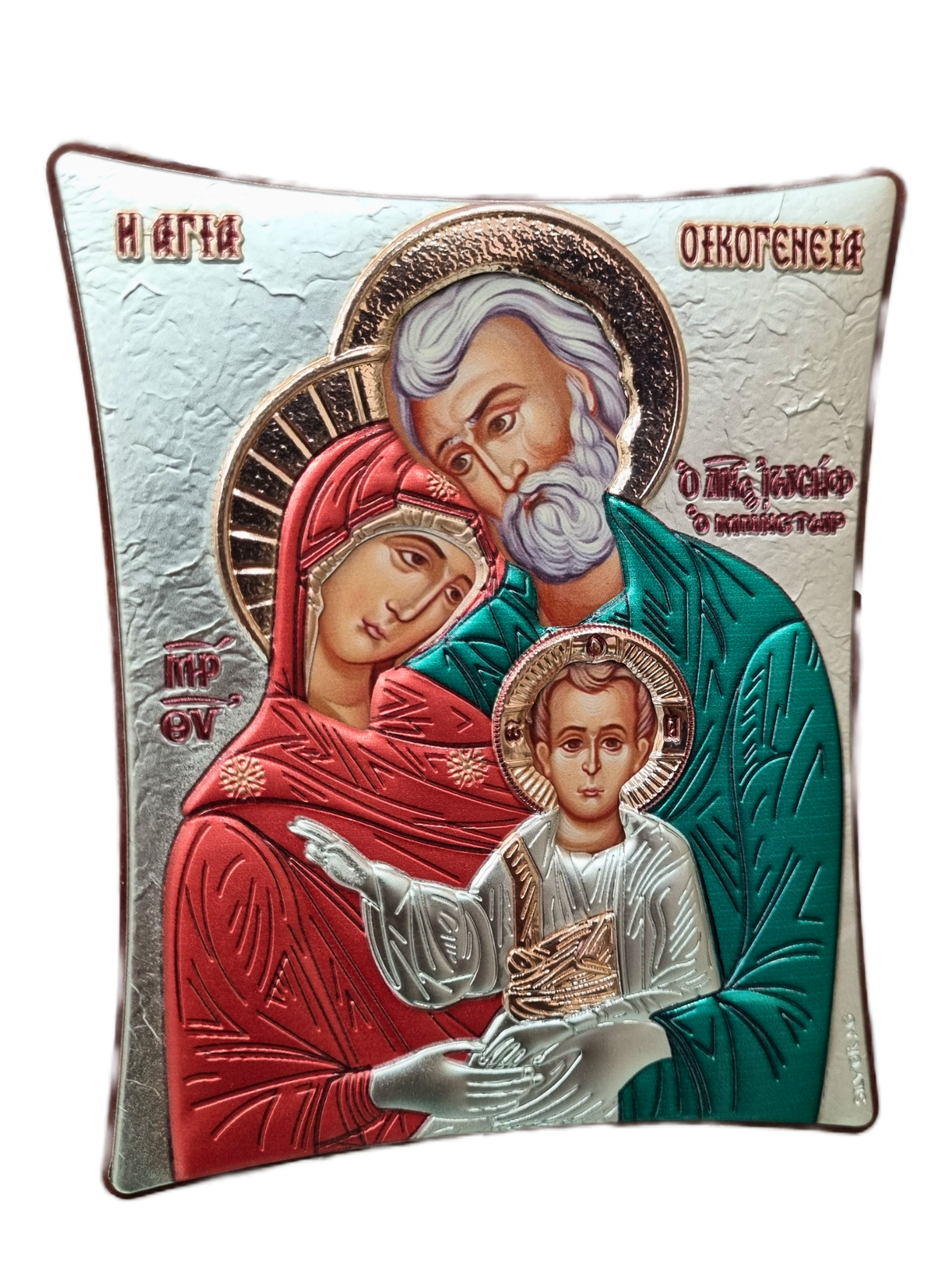 Ícone Grego Sagrada Família Esmaltada 11 x 14 cm-TerraCotta Arte Sacra