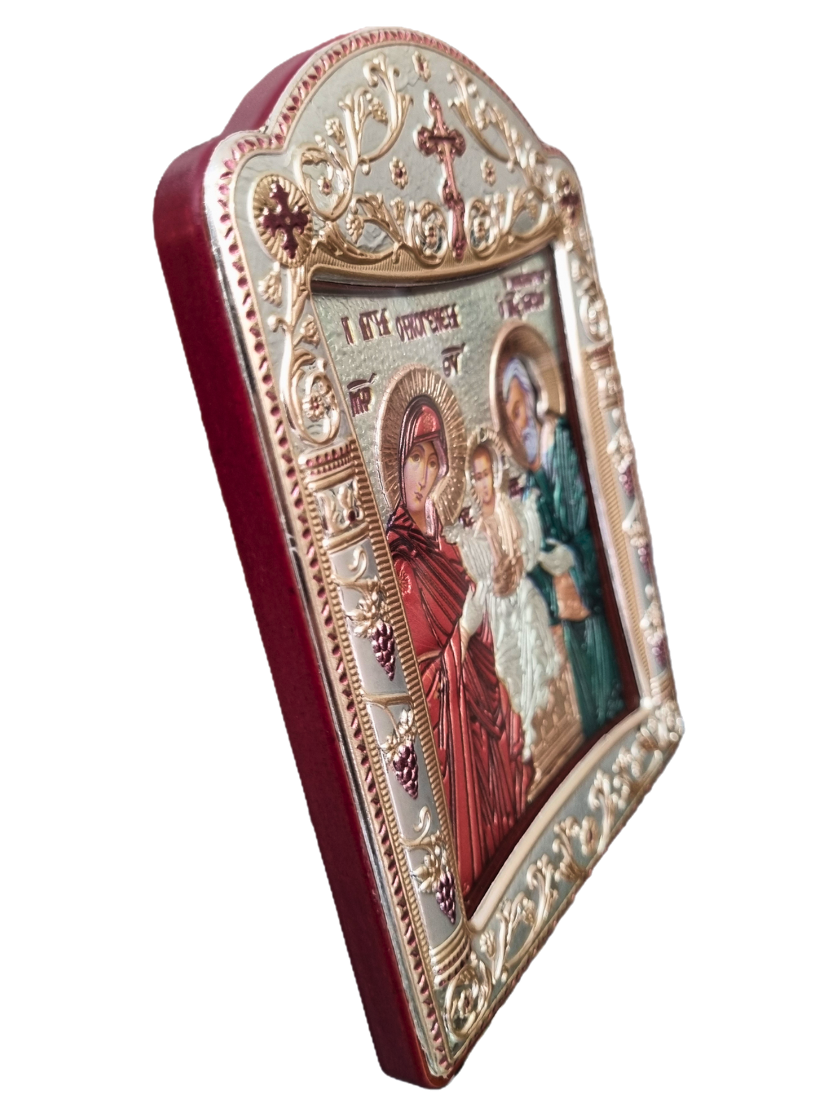 Ícone Grego Sagrada Família Esmaltada 11,3 x 15,2 cm-TerraCotta Arte Sacra