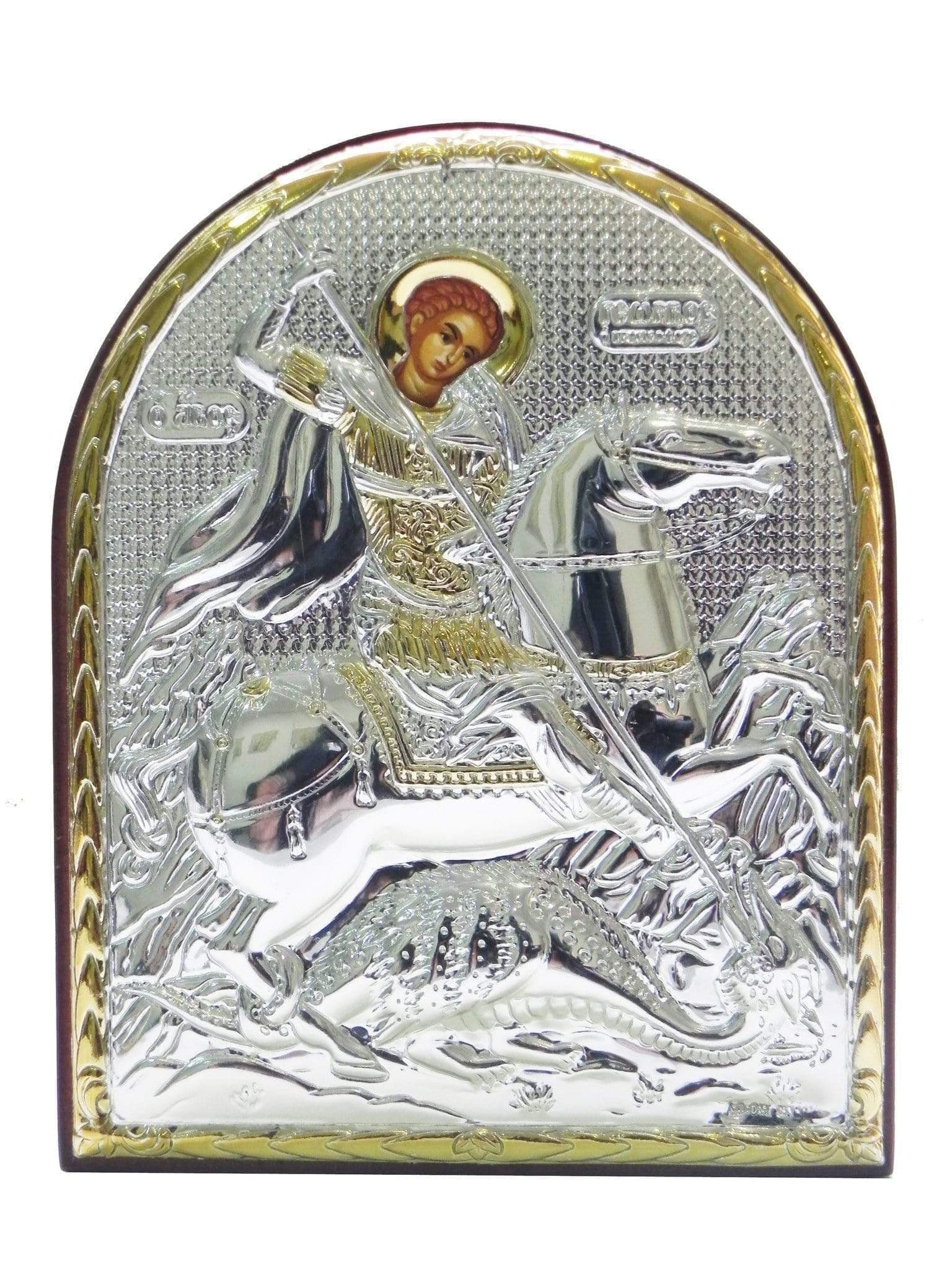 Ícone Grego São Jorge 10,5 cm x 8,5 cm-TerraCotta Arte Sacra