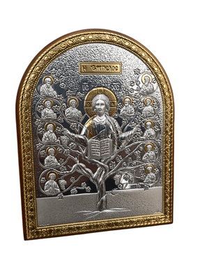 Ícone Grego em Prata Jesus com os Apostólos 18 x 14 cm-TerraCotta Arte Sacra