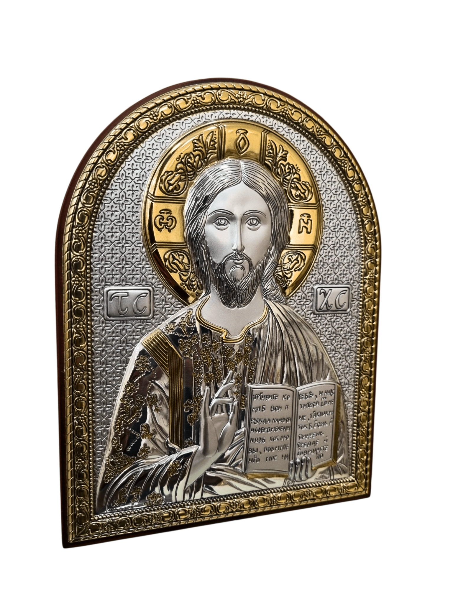 Ícone Grego em Prata Pantocrator 18 x 14 cm-TerraCotta Arte Sacra