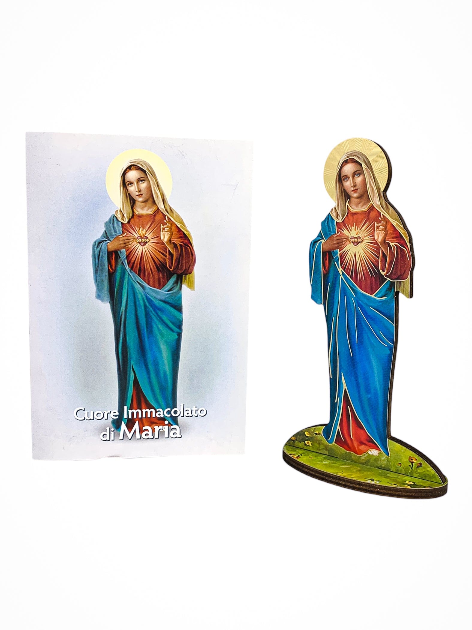 Imagem Italiana Bidimensional Imaculado Coração de Maria-TerraCotta Arte Sacra