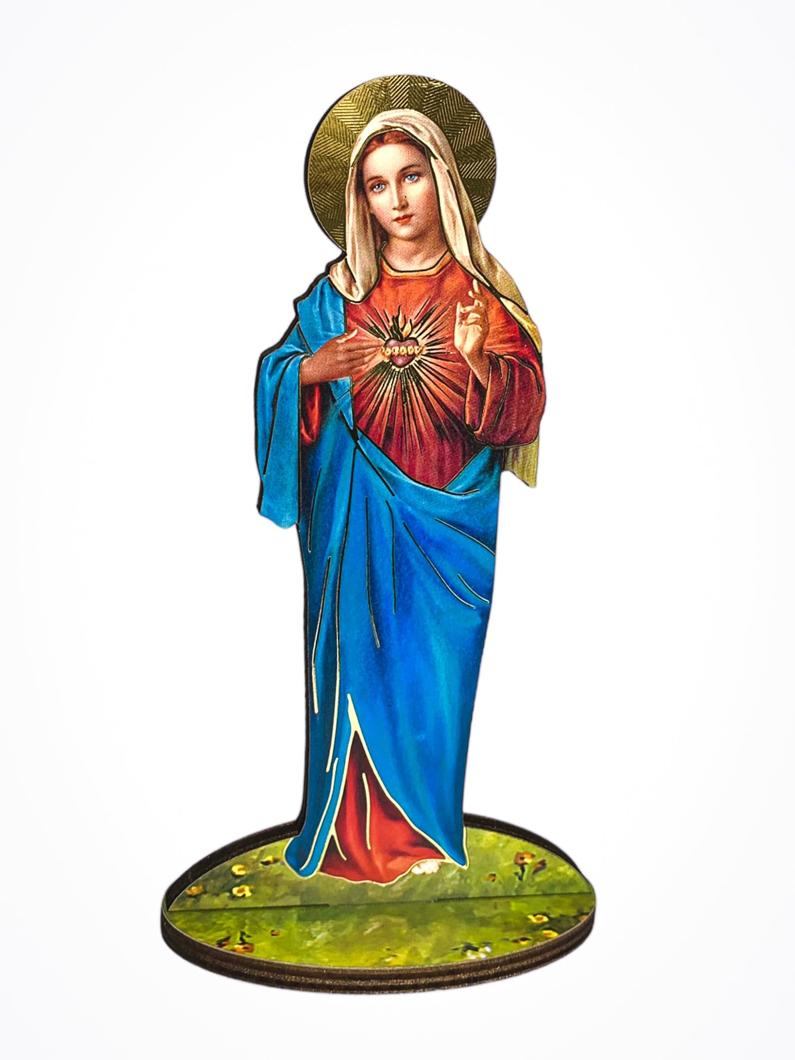 Imagem Italiana Bidimensional Imaculado Coração de Maria-TerraCotta Arte Sacra