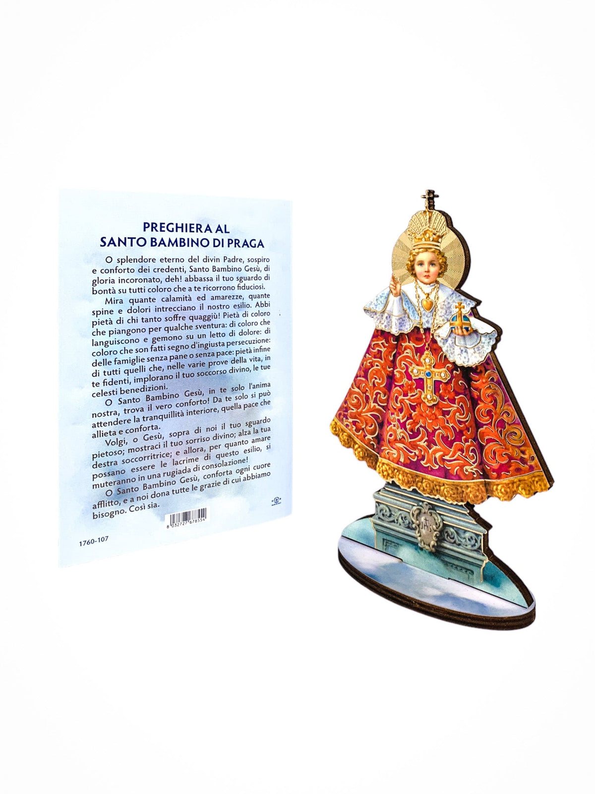 Imagem Italiana Bidimensional Menino Jesus de Praga-TerraCotta Arte Sacra