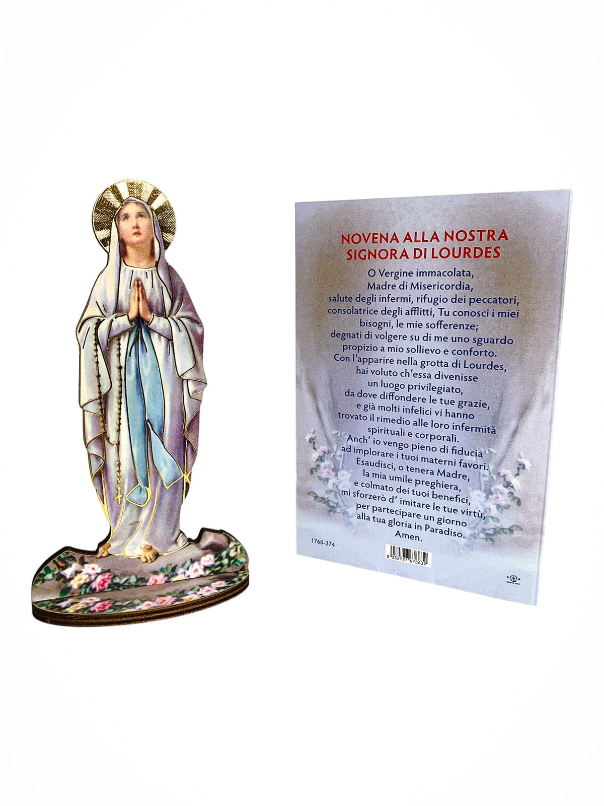 Imagem Italiana Bidimensional Nossa Senhora de Lourdes-TerraCotta Arte Sacra