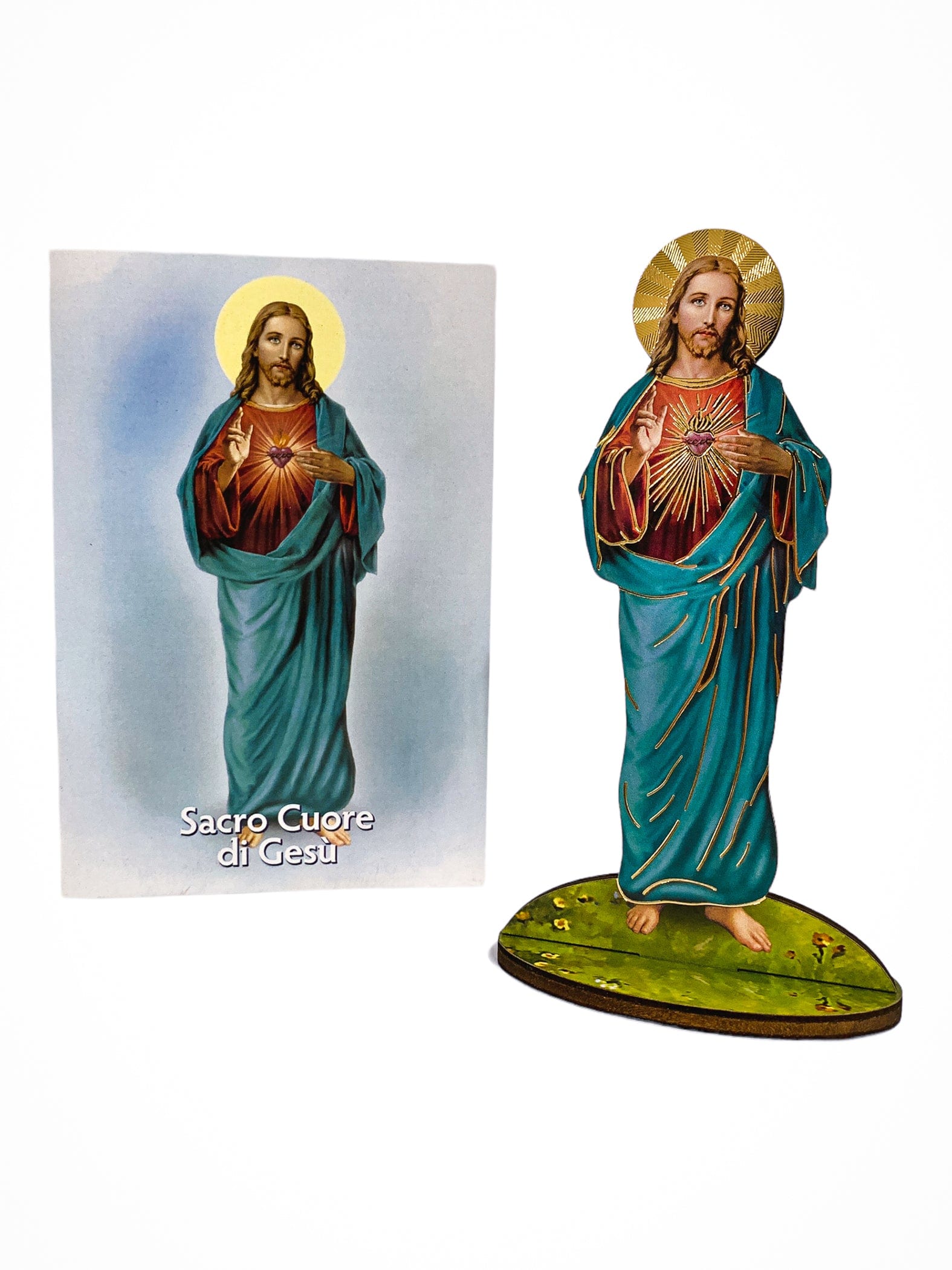 Imagem Italiana Bidimensional Sagrado Coração de Jesus-TerraCotta Arte Sacra
