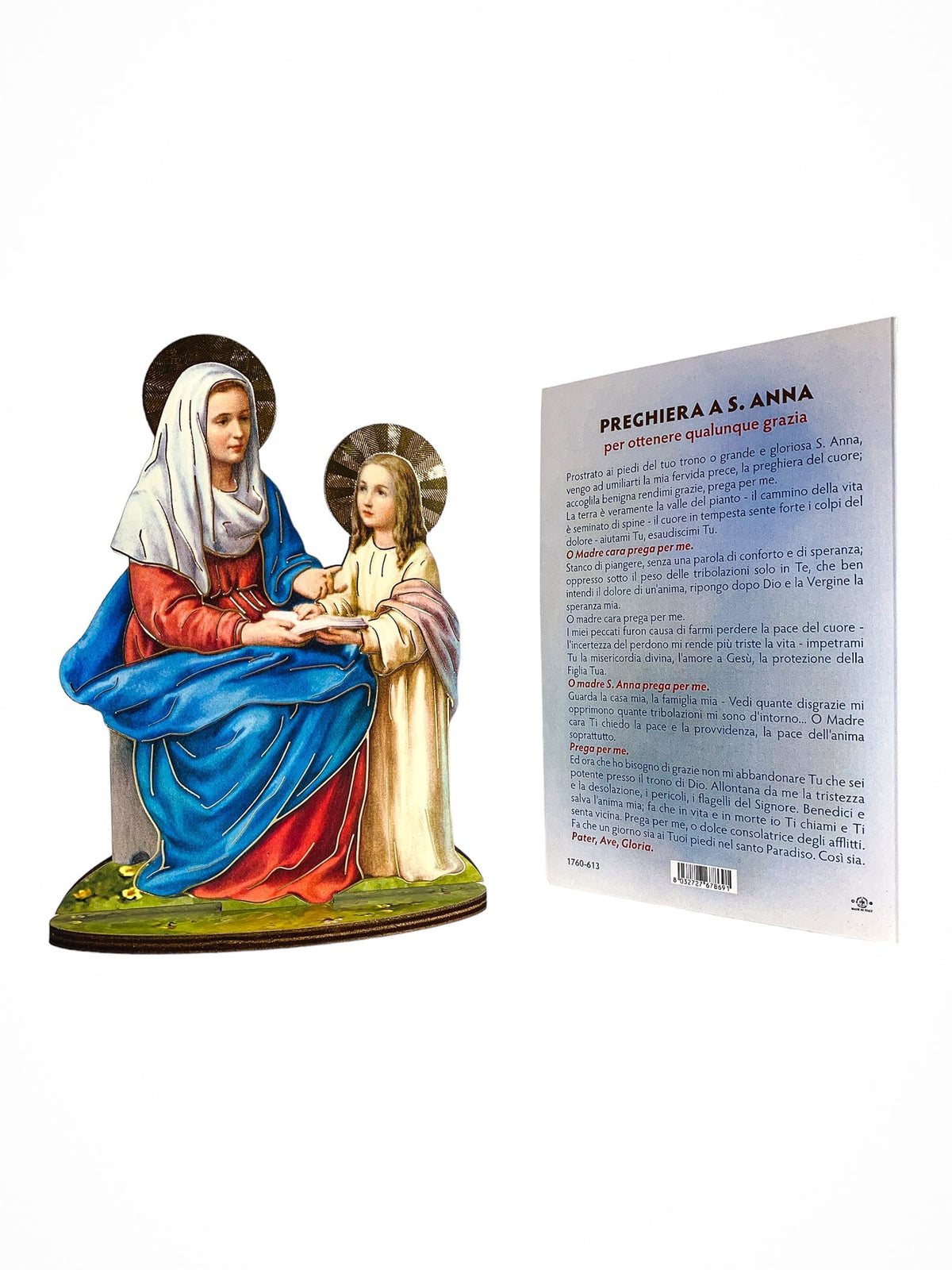 Imagem Italiana Bidimensional de Santa Ana-TerraCotta Arte Sacra