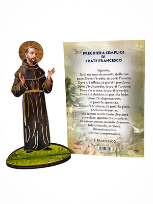 Imagem Italiana Bidimensional de São Francisco-TerraCotta Arte Sacra