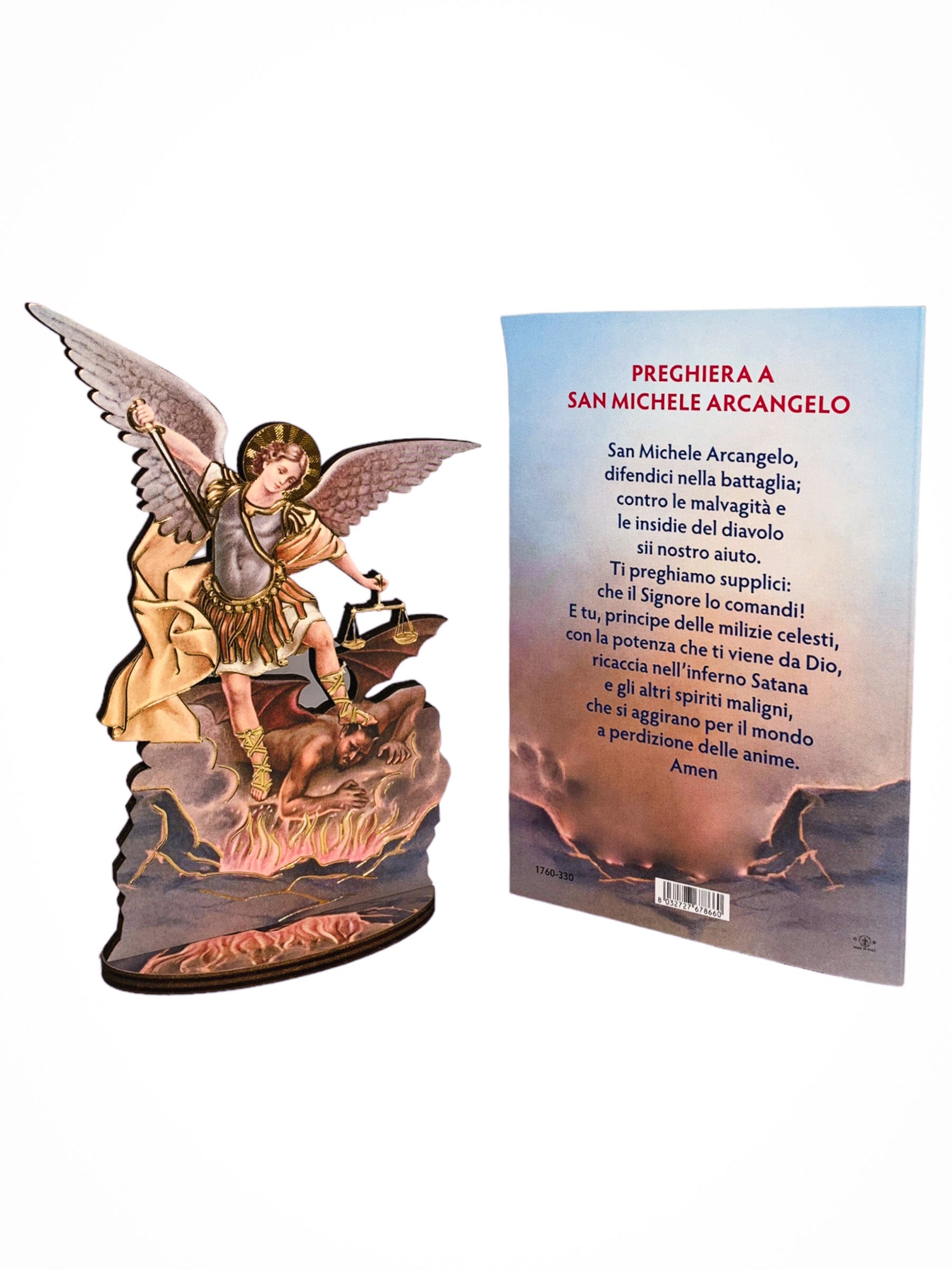 Imagem Italiana Bidimensional de São Miguel-TerraCotta Arte Sacra