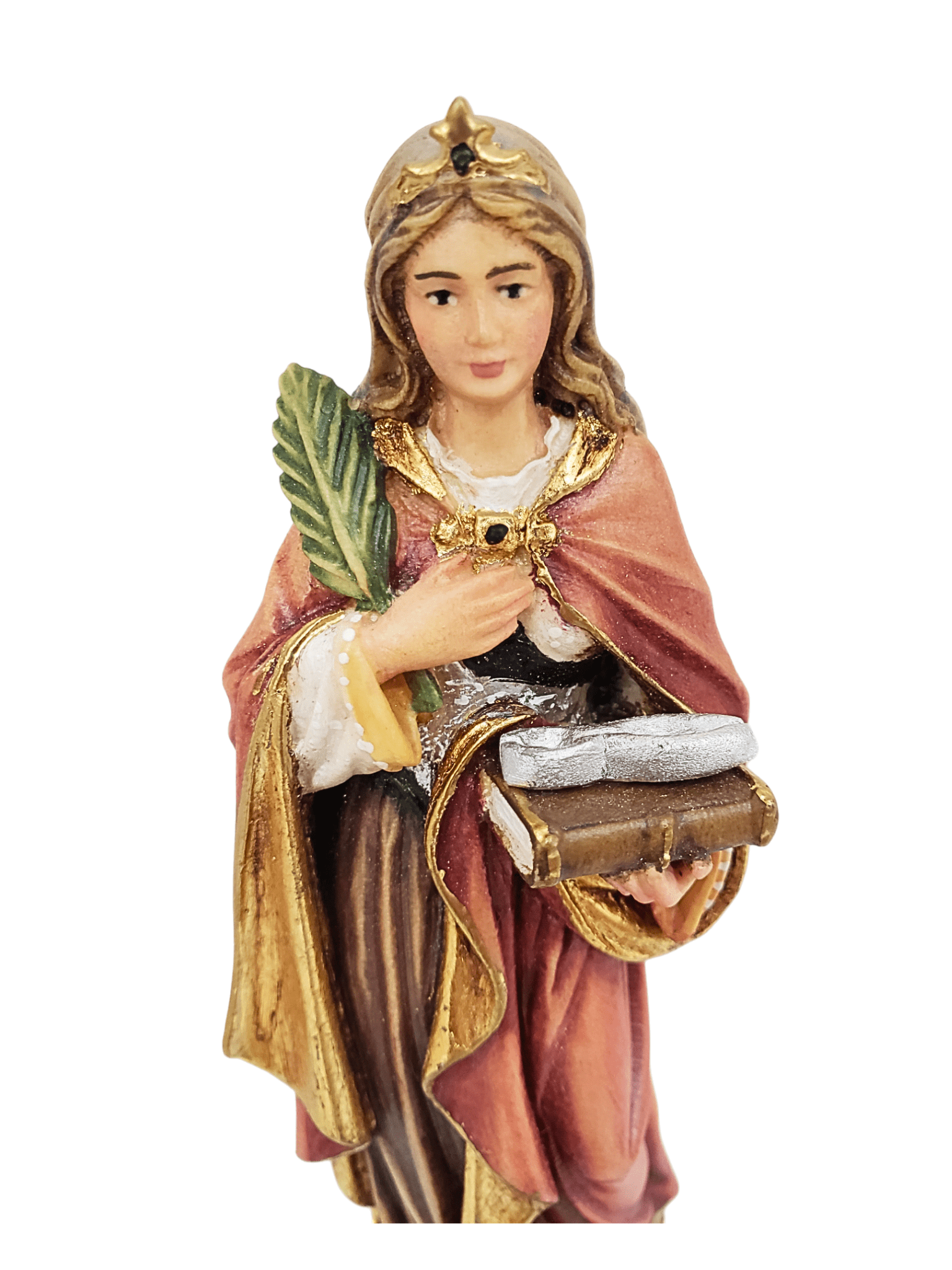 Imagem Italiana em Madeira Santa Apolônia 15 cm-TerraCotta Arte Sacra