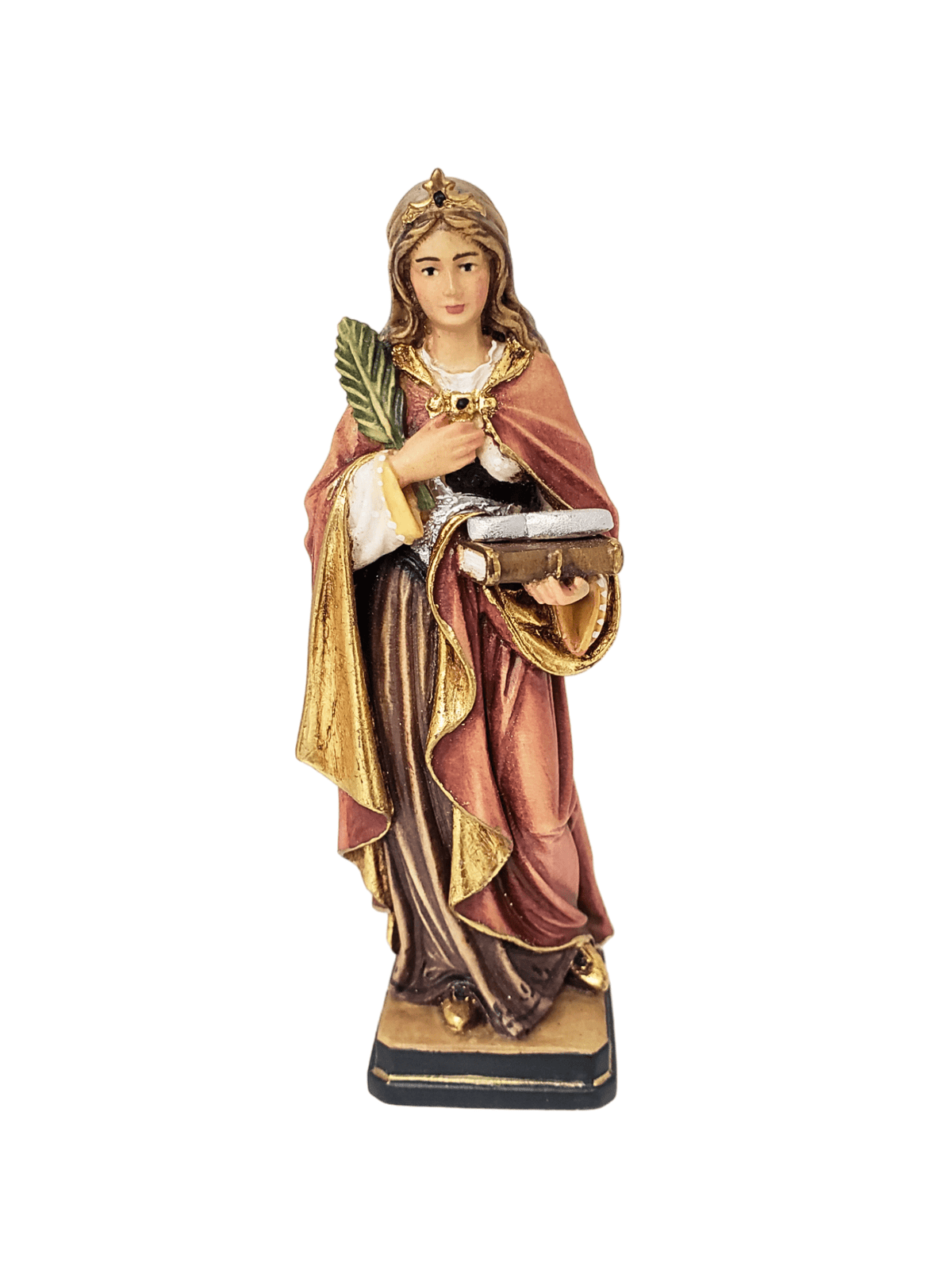 Imagem Italiana em Madeira Santa Apolônia 15 cm-TerraCotta Arte Sacra