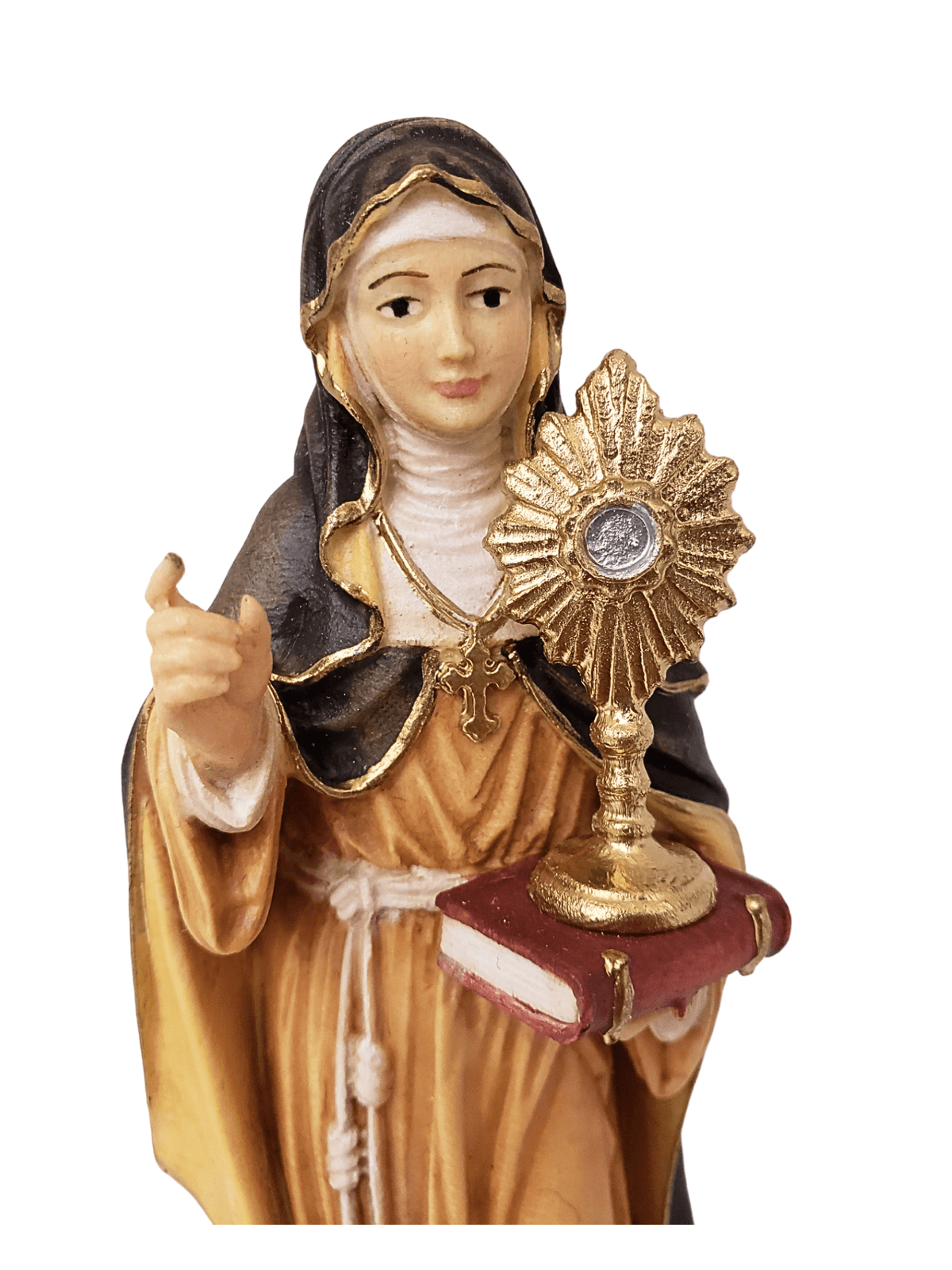 Imagem Italiana em Madeira Santa Clara 15 cm-TerraCotta Arte Sacra