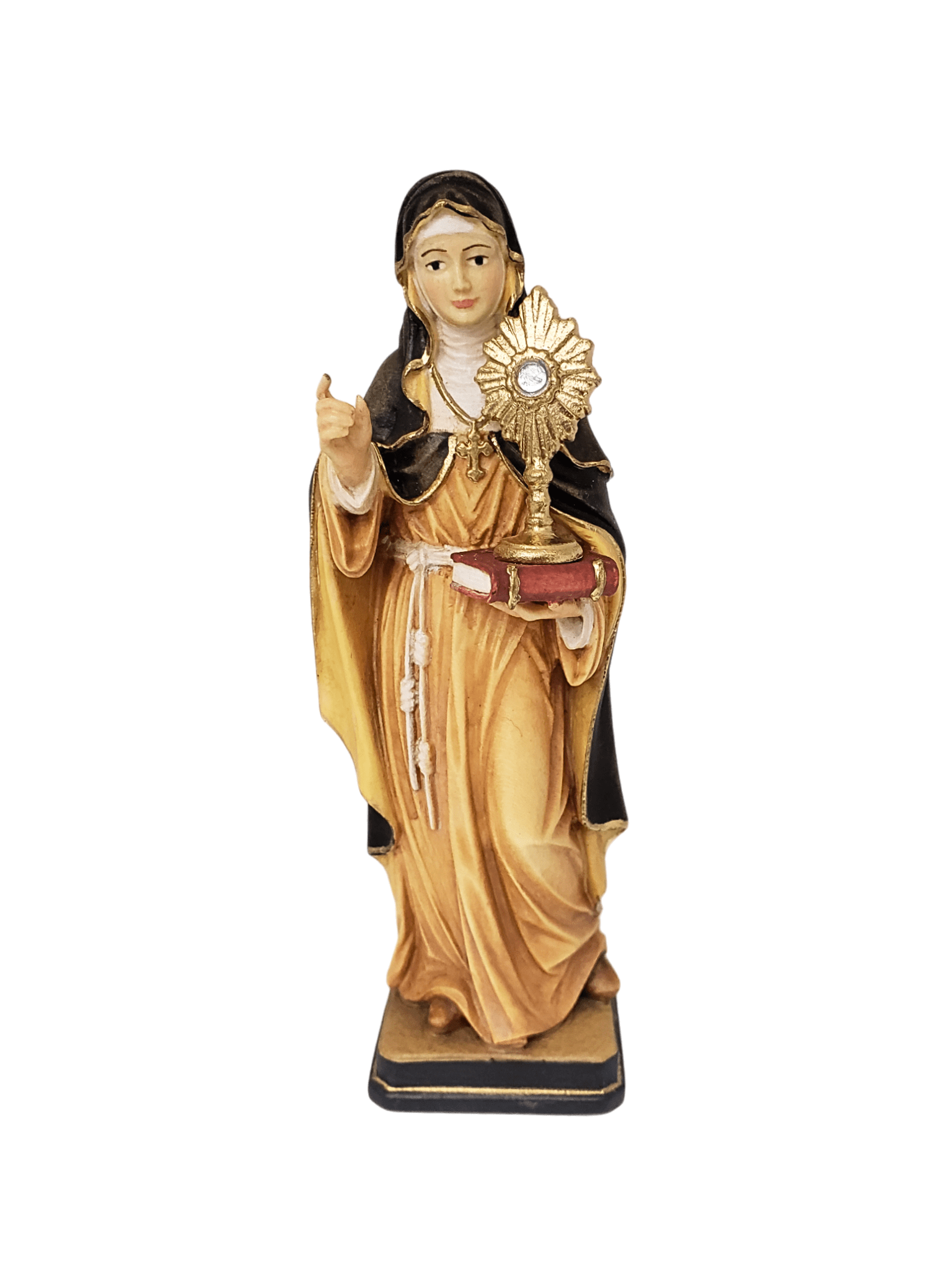 Imagem Italiana em Madeira Santa Clara 15 cm-TerraCotta Arte Sacra