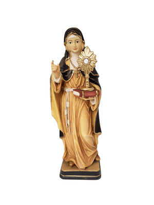 Imagem Italiana em Madeira Santa Clara 15 cm-TerraCotta Arte Sacra