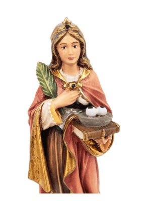 Imagem Italiana em Madeira Santa Luzia 15 cm-TerraCotta Arte Sacra