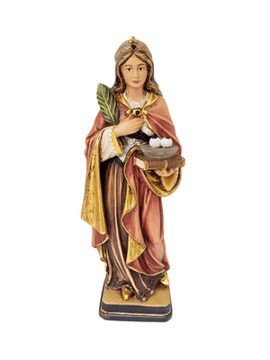 Imagem Italiana em Madeira Santa Luzia 15 cm-TerraCotta Arte Sacra
